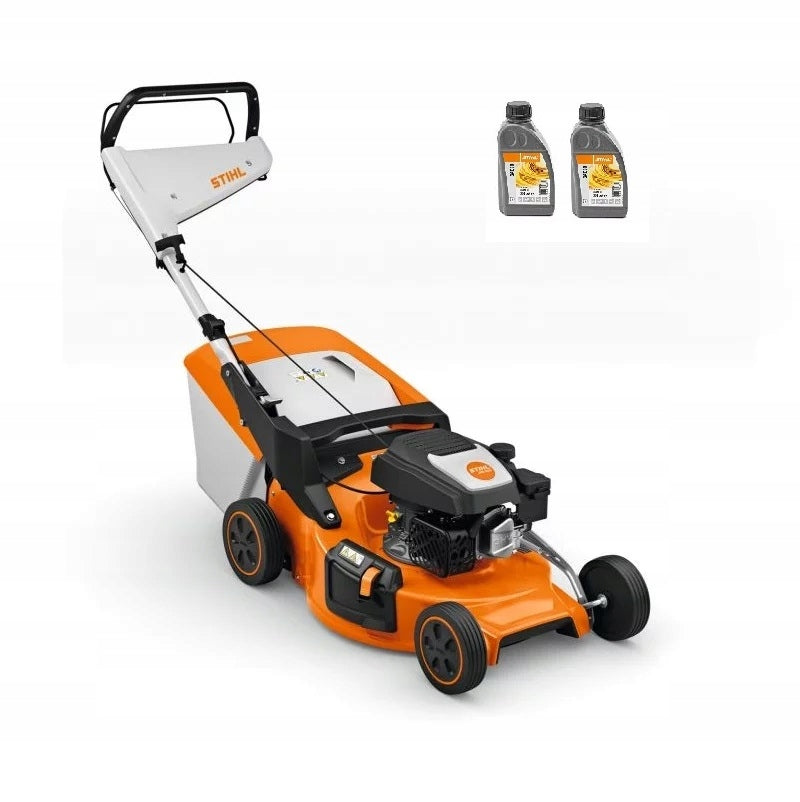 Combustion mower with basket STIHL RM253 51cm for mowing grass strong 3in1