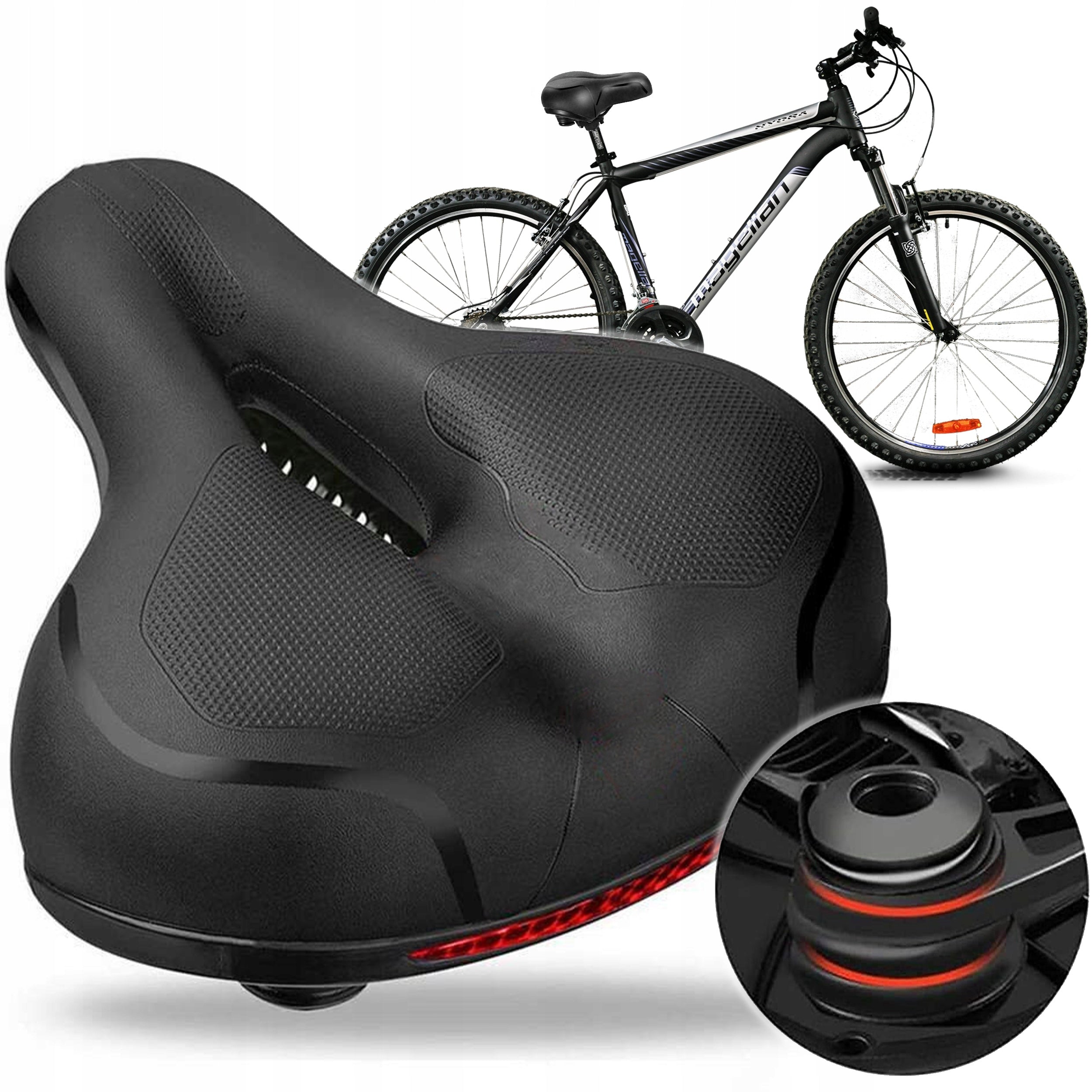 Comfortable Bicycle Saddle Ergonomic Soft Foam Sports Reflector