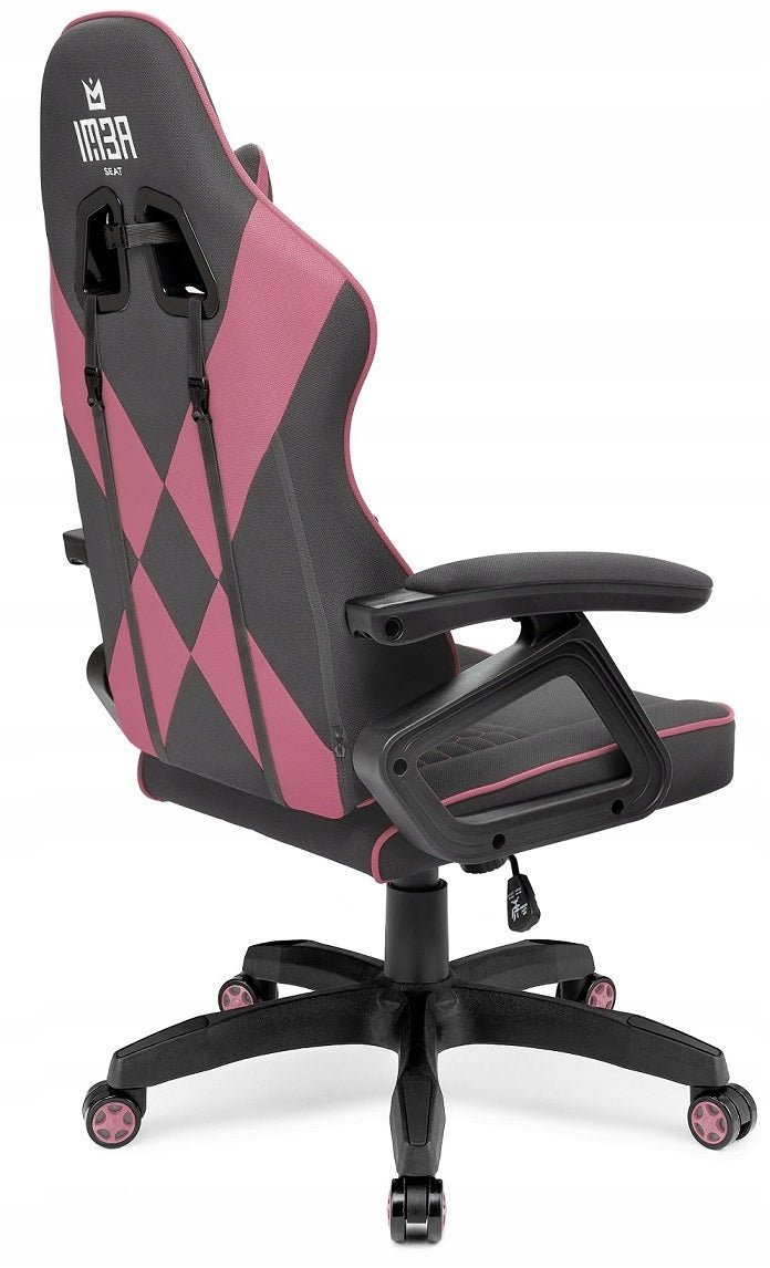 Comfortable Gaming Chair Office Rotating For Computer Grey-Pink Model Guardian