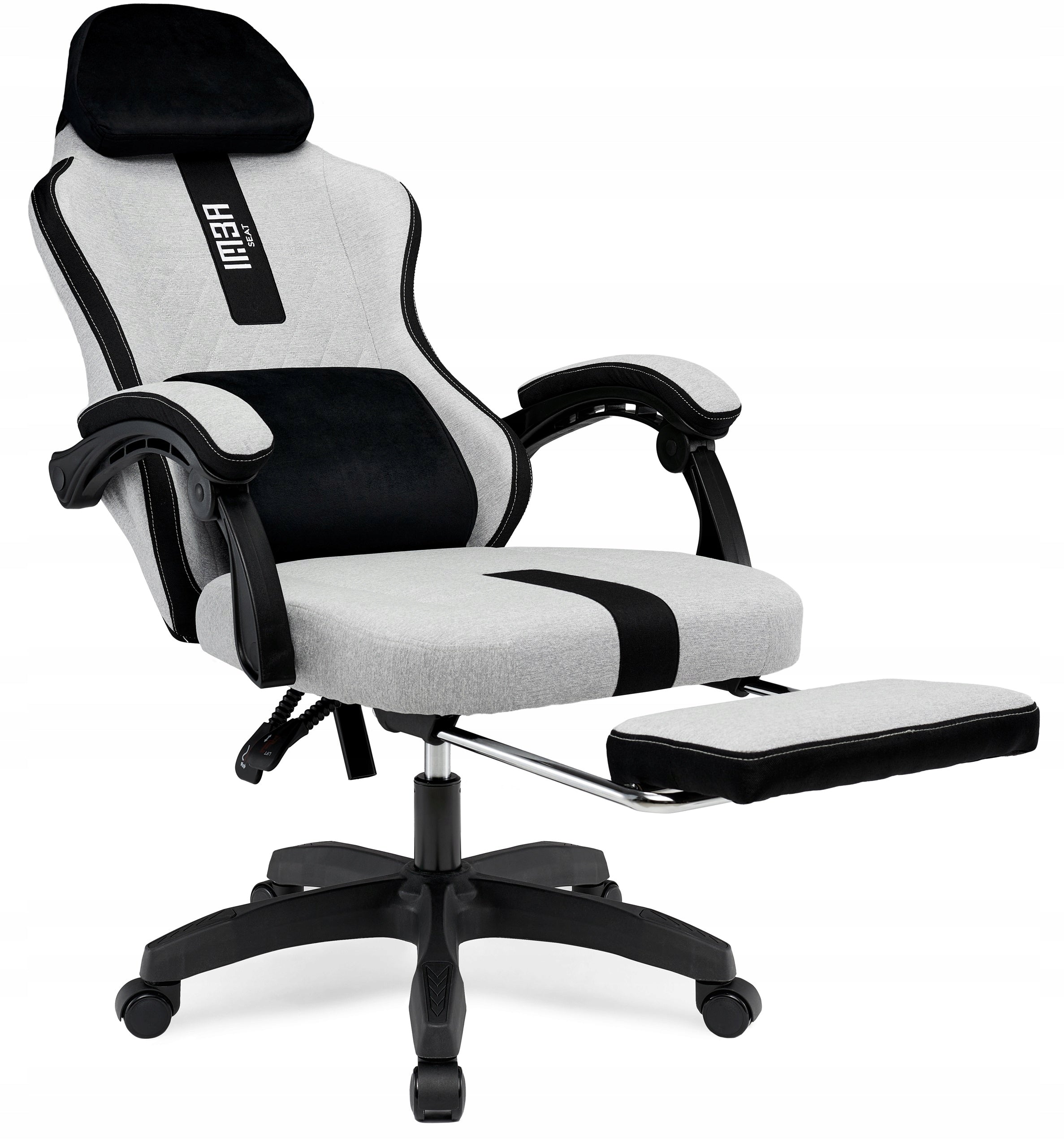 Comfortable Office Chair Swivel Gaming Computer Chair Grey Fabric Packaging status original
