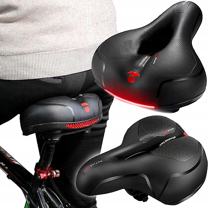 Comfortable SOFT Bicycle Saddle REFLECTIVE Shock Absorbing SPORT VENTILATION