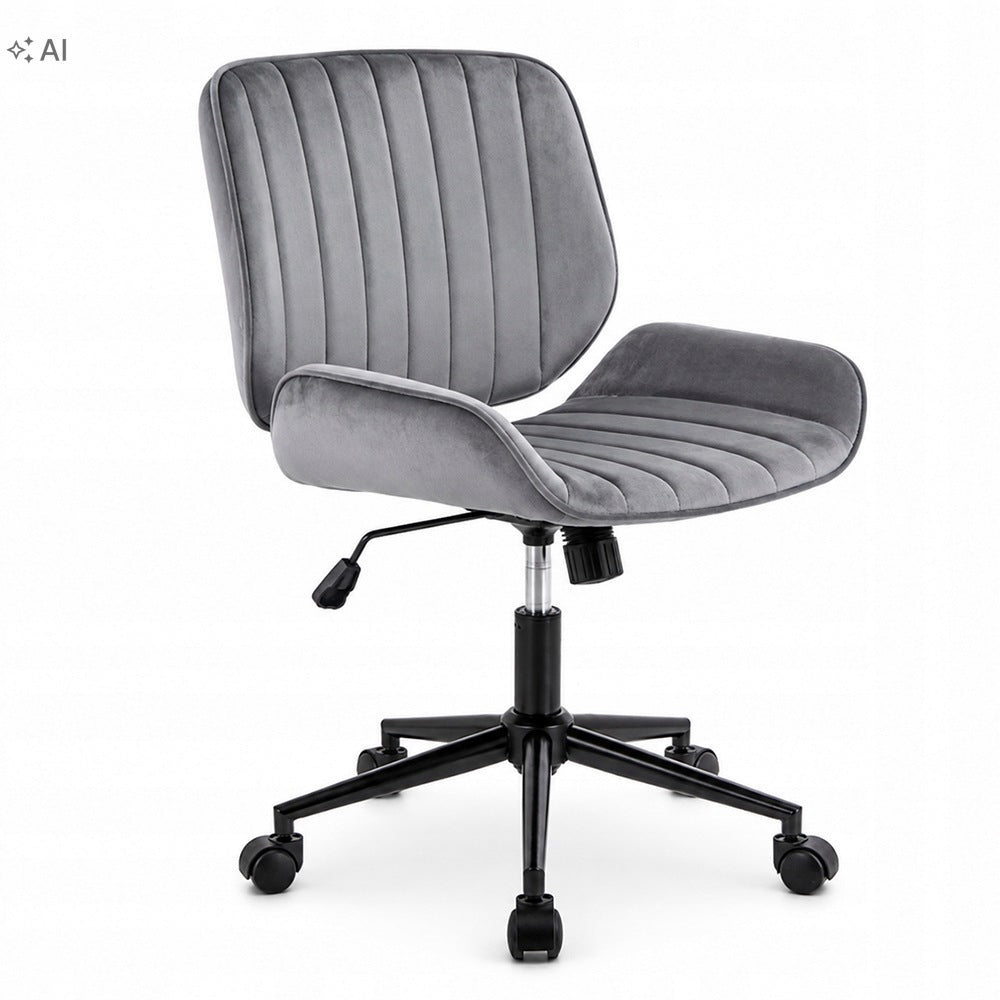 Comfortable Swivel Chair Velour TORES Grey For Beauty Cabinet Desk Brand no brand