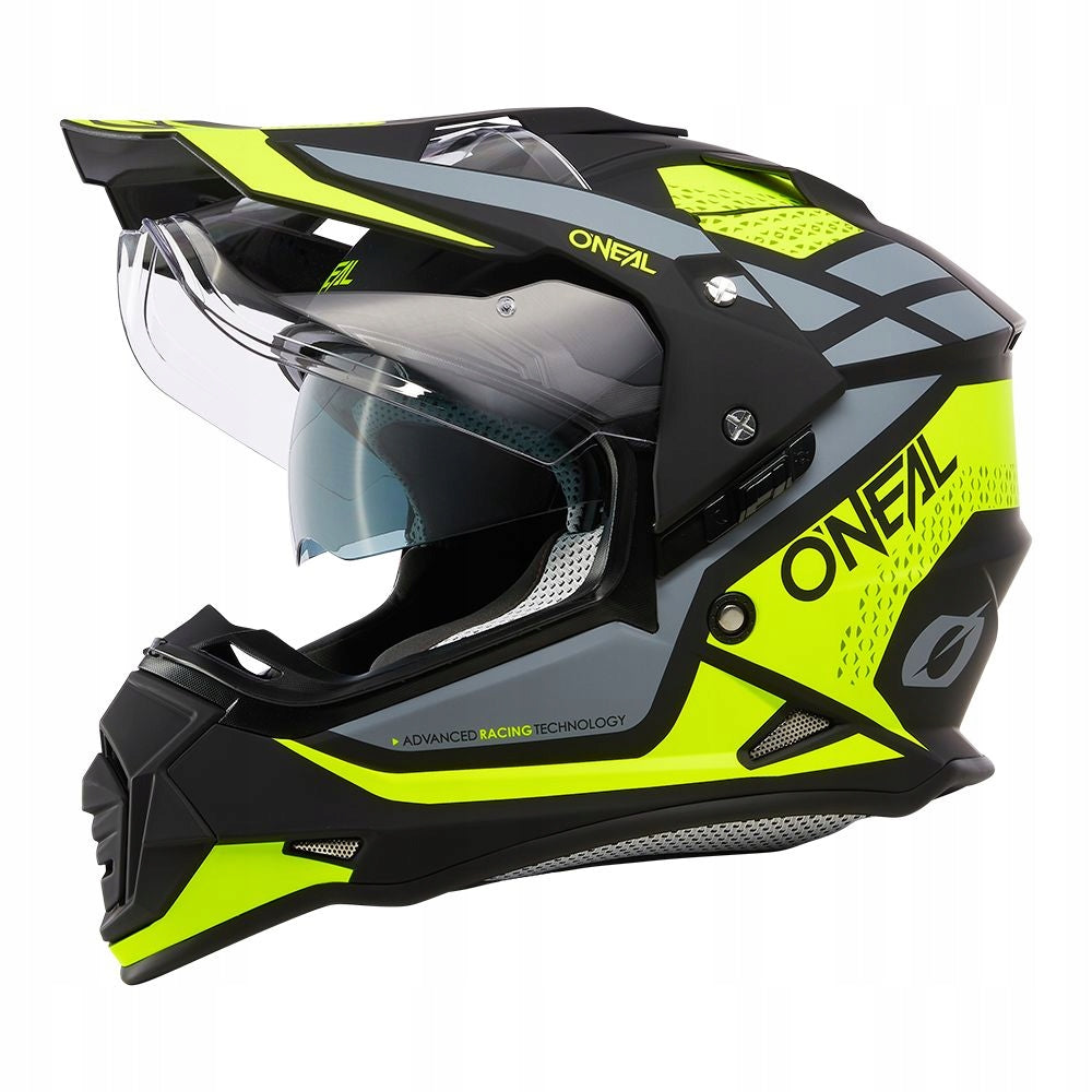 Comfortable black and yellow motorcycle helmet for ENDURO MOTO ATV O'neal Sierra R M