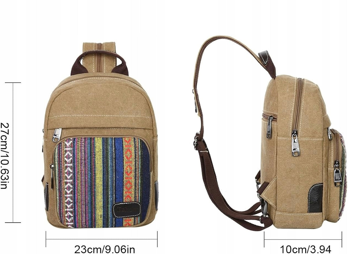 Comfortable cotton backpack with strap-on suspenders on one frame Brand no brand