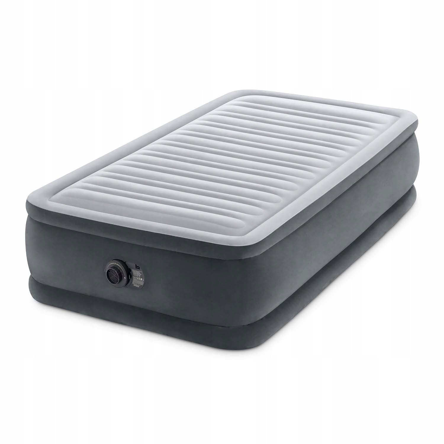 Comfortable inflatable mattress with pump high 99x191x46 cm INTEX 64412 Color multicolor