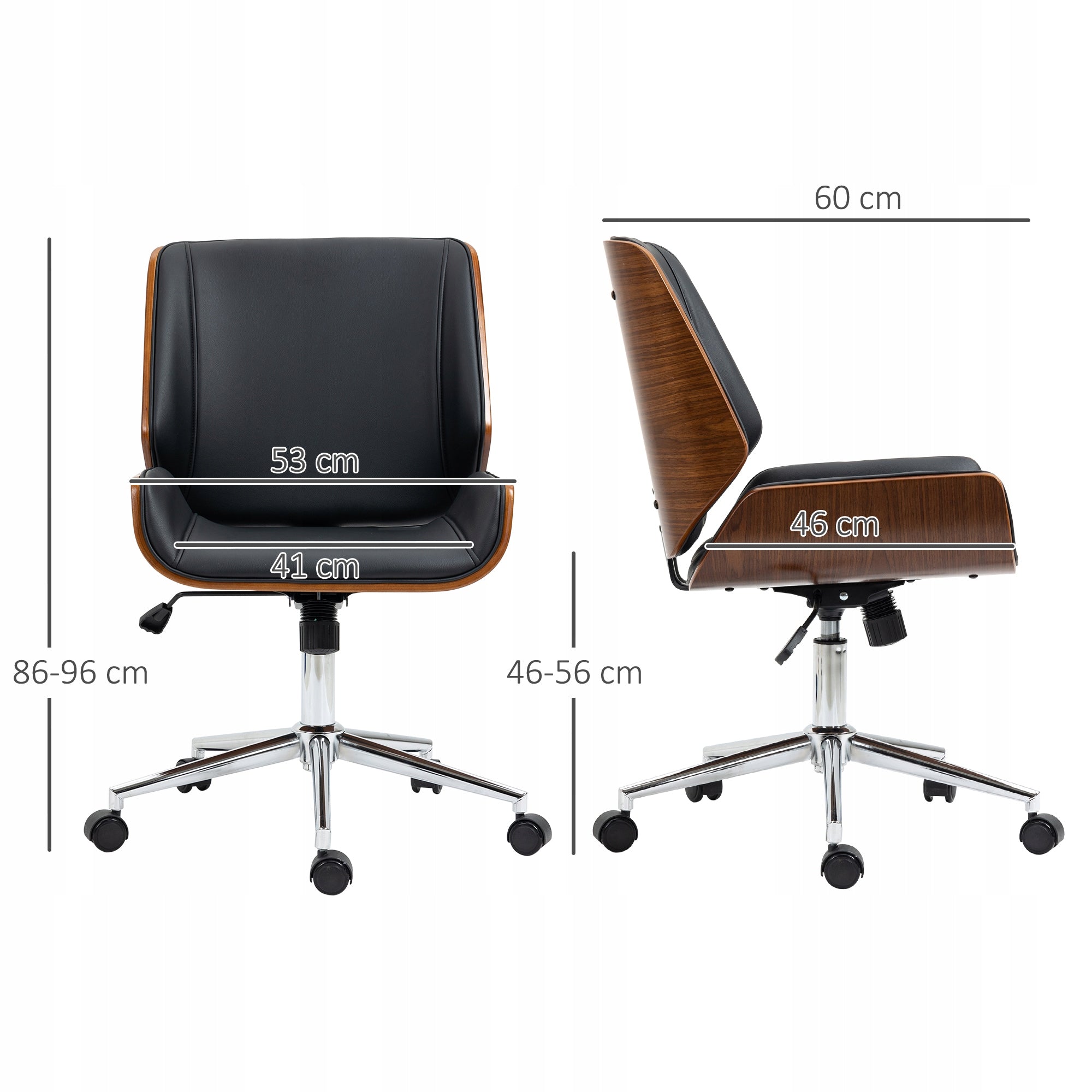 Comfortable office chair with relaxing cushion and rocking function, black Furniture depth 60 cm