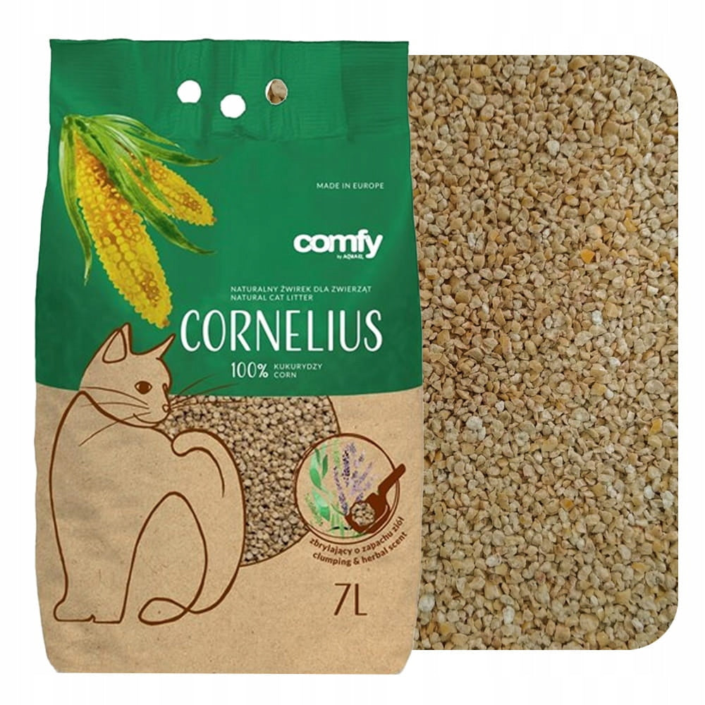 Comfy Cornelius Natural Corn Litter for Cat with Herbal Flavor 7l