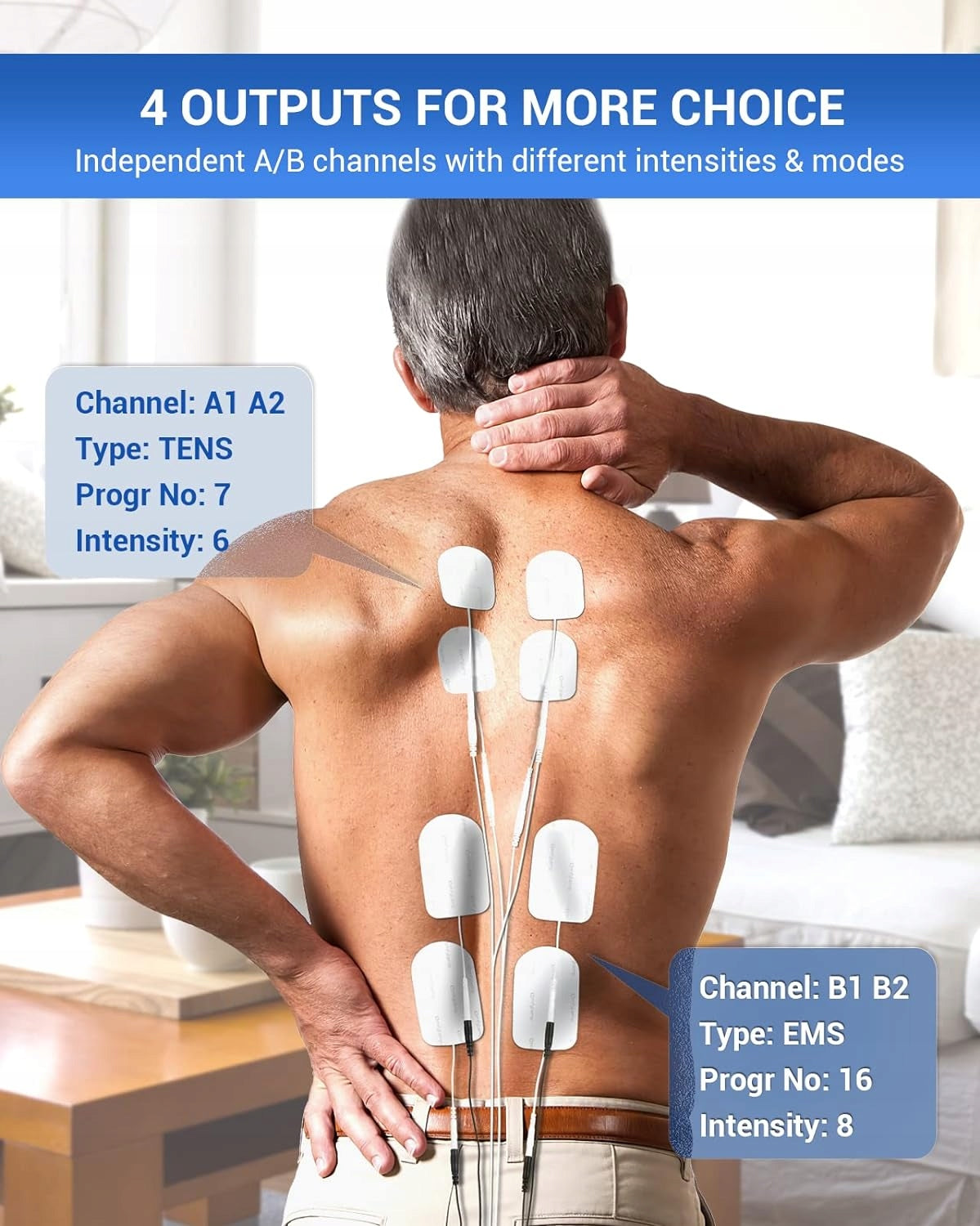 Comfytemp 4 Outputs Muscle Stimulator TENS 4 for Pain Relief 24 Modes Brand no brand