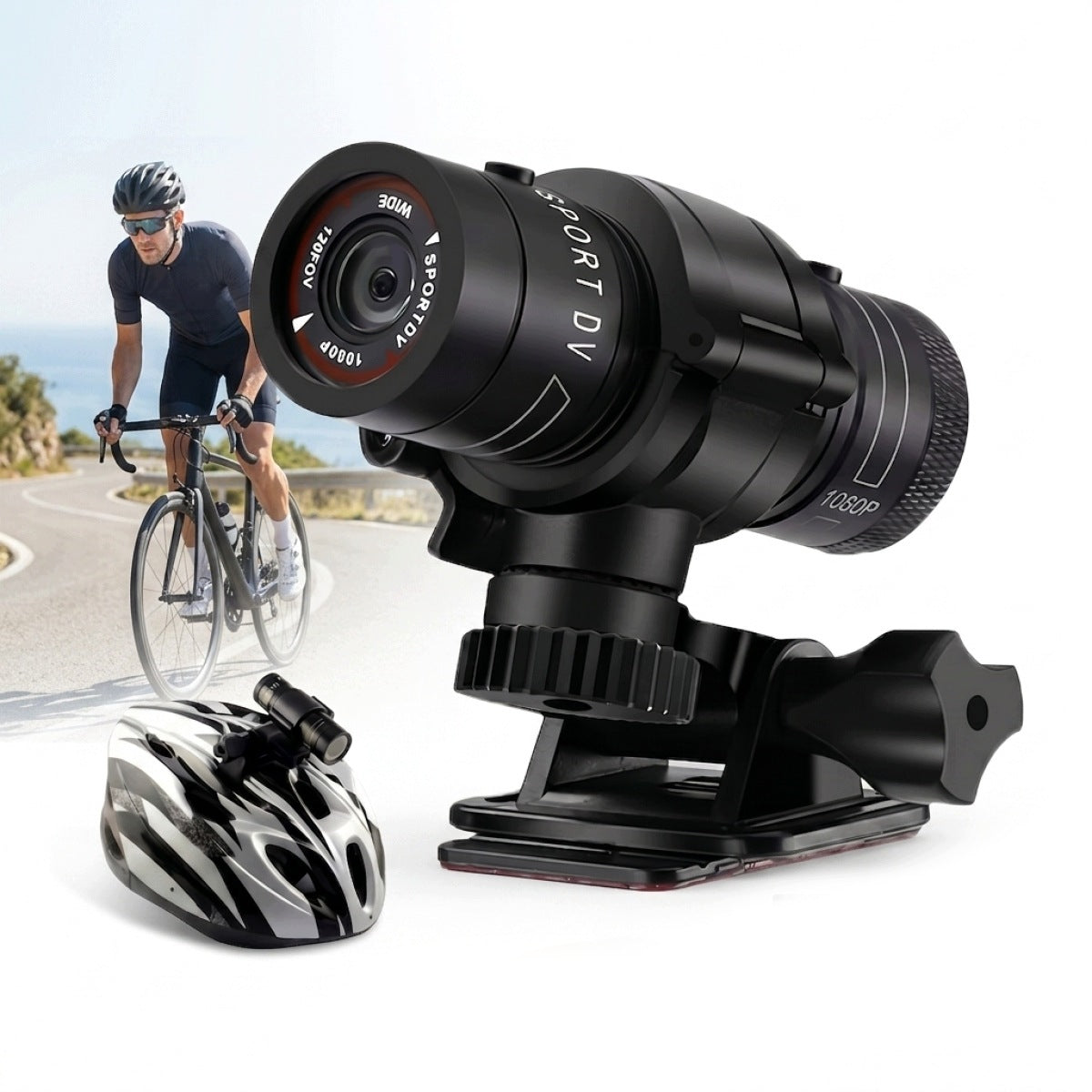 Compact 1080P HD Camera for Motorcycle and Bike – With Loop and Vibration