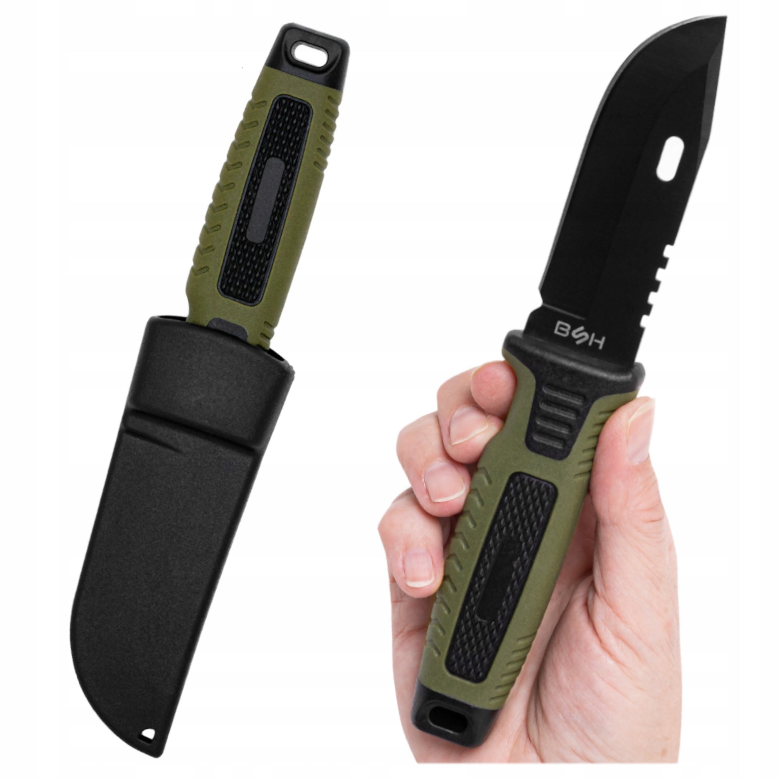 Compact Survival Knife Steel 440 With Ergonomic Handle And Cover