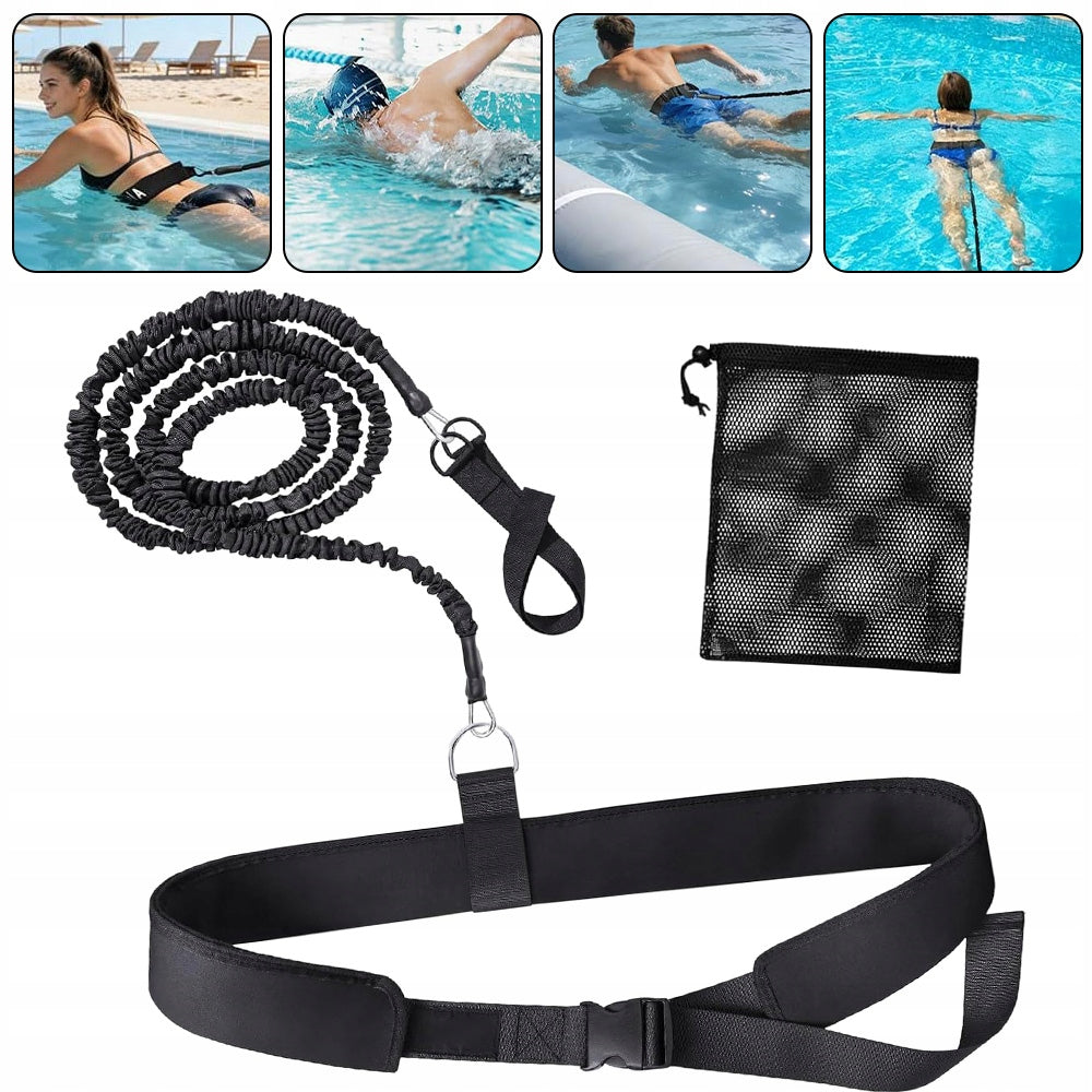 Complete set for learning to swim in place pool belt rubber rope bag Packaging status original