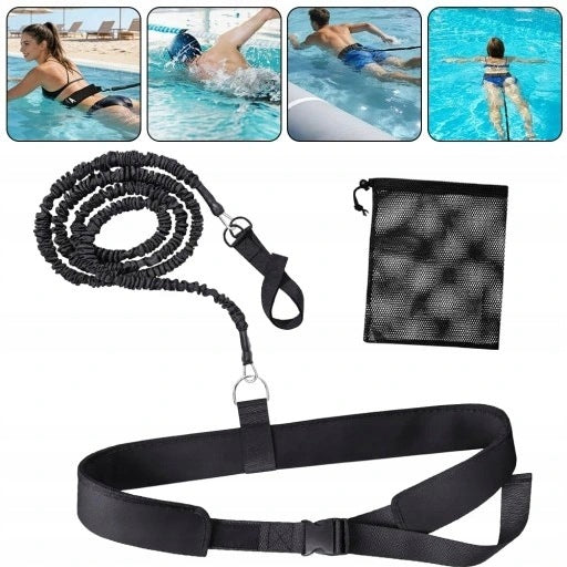 Complete set for learning to swim in place pool belt rubber rope bag Packaging status original