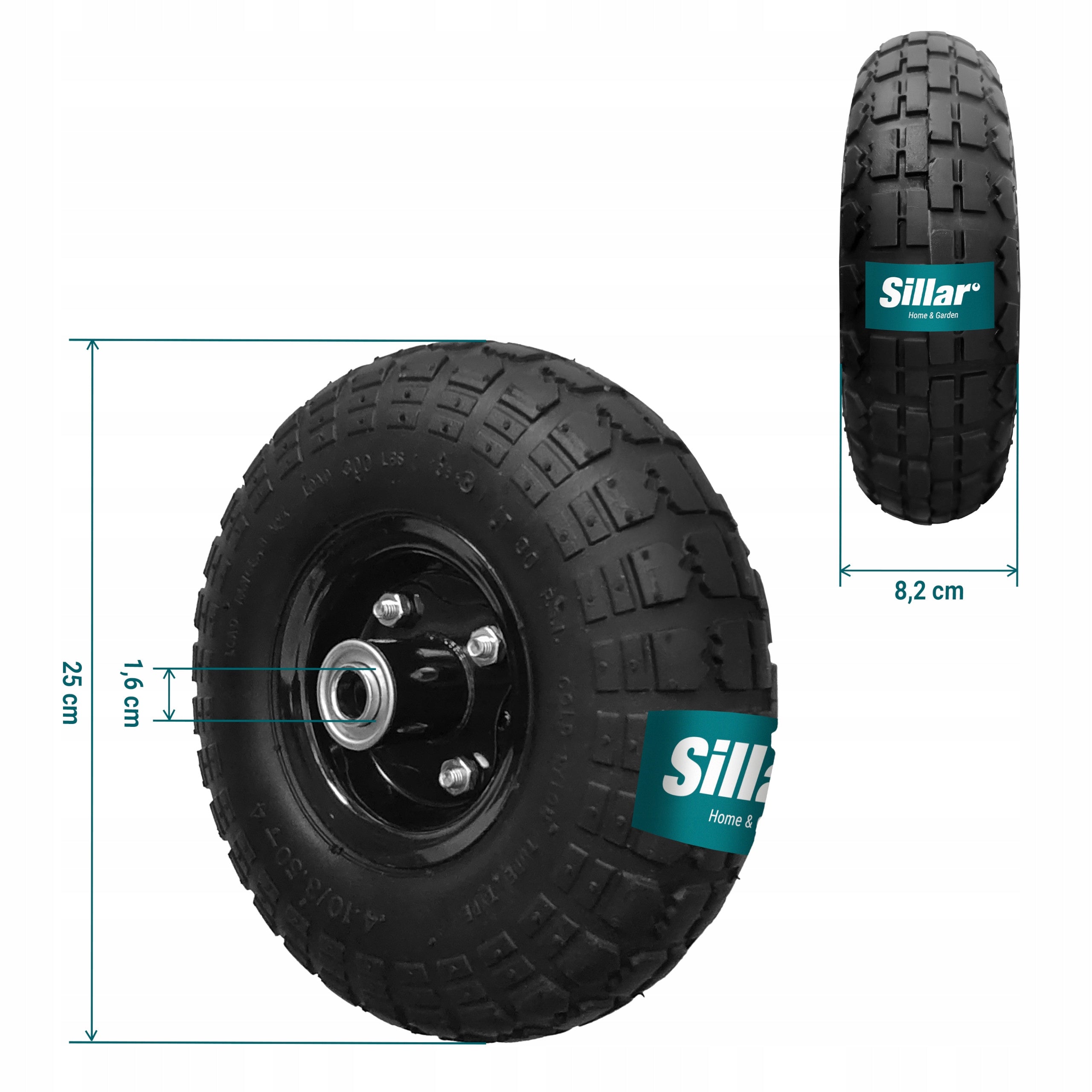 Complete wheel for wheelbarrow garden transport trolley 250x82 2pcs. EAN (GTIN) 5902668096706