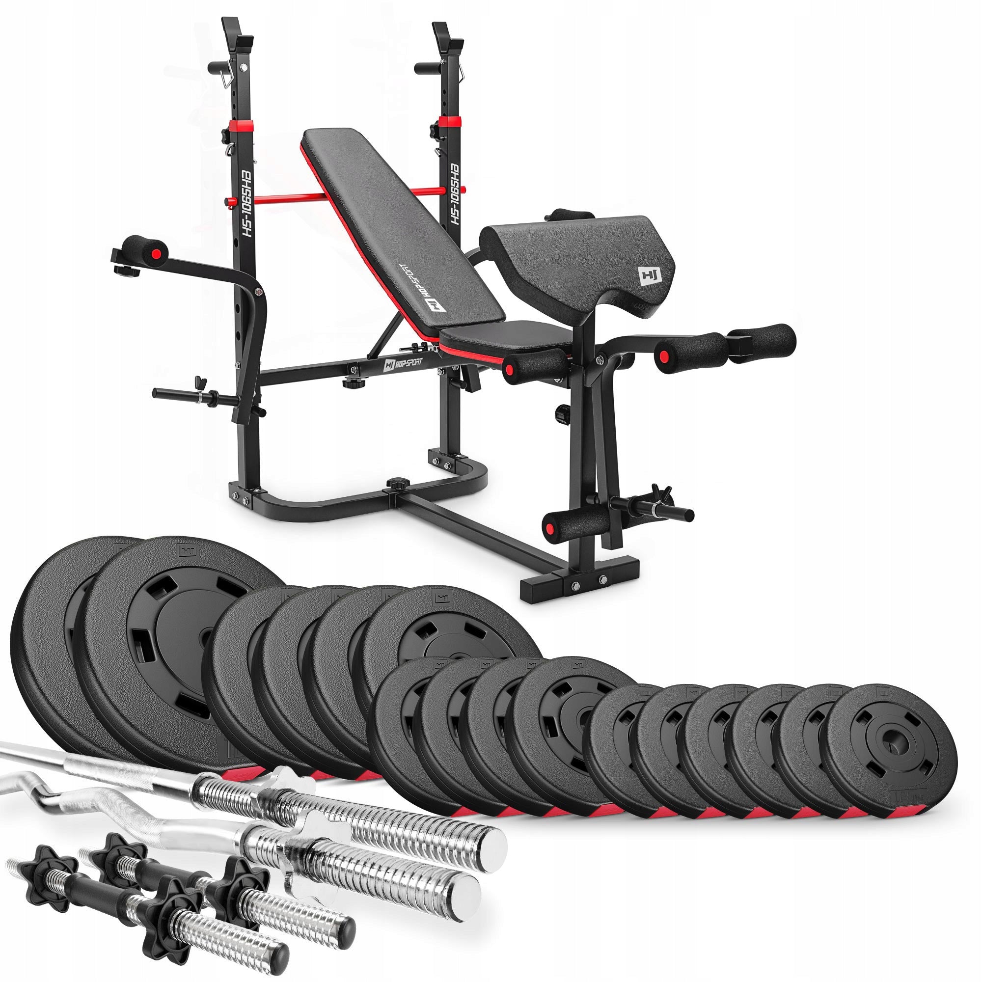 Composite Bodybuilding Set 75kg Bench with Prayer Book Stands