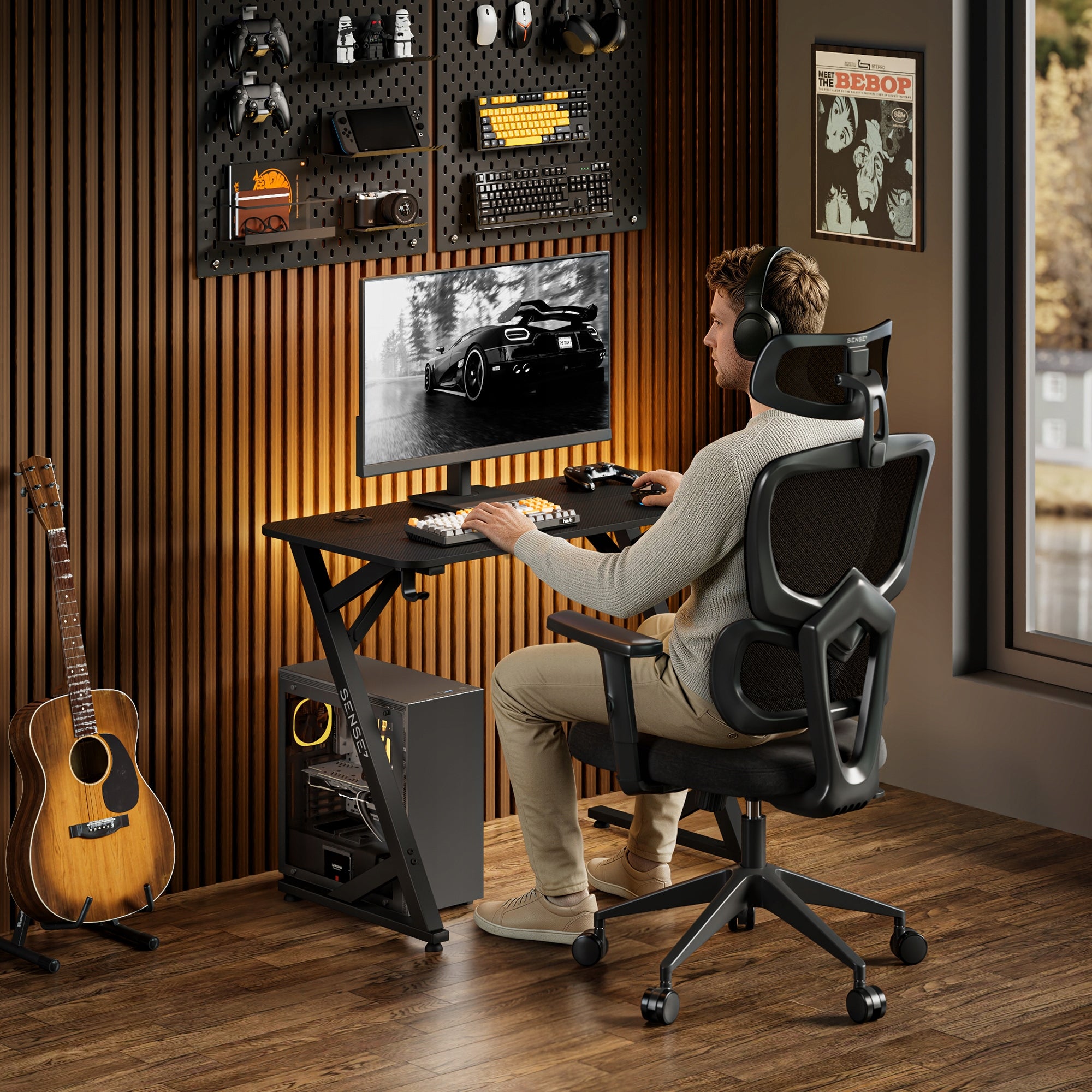 Computer Gaming Desk for Computer + Accessories 100x50cm Sense7 Vamo Packaging status original
