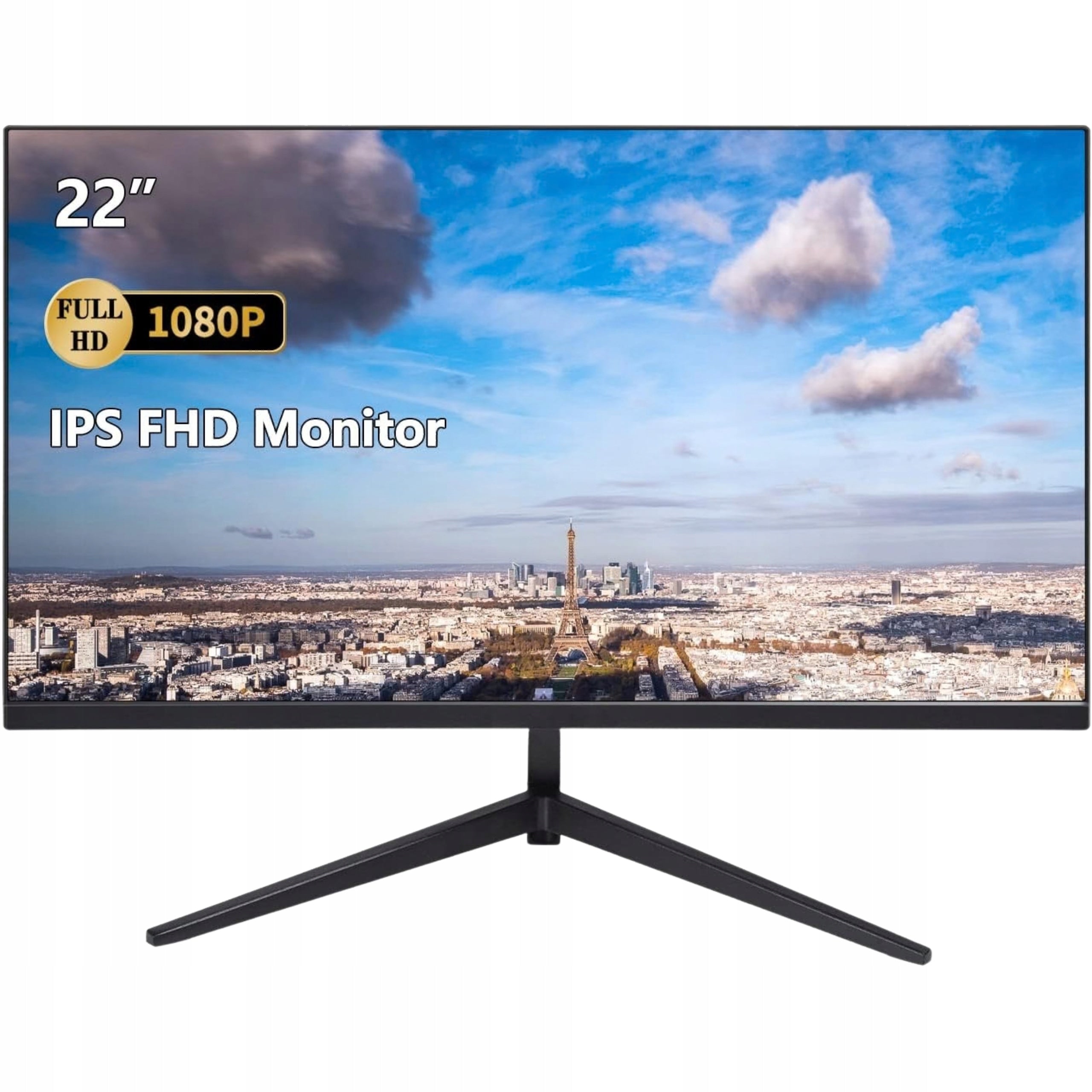 Computer Monitor Frameless Black 21,5″ FHD 1920×1080 IPS 75Hz HDMI/VGA