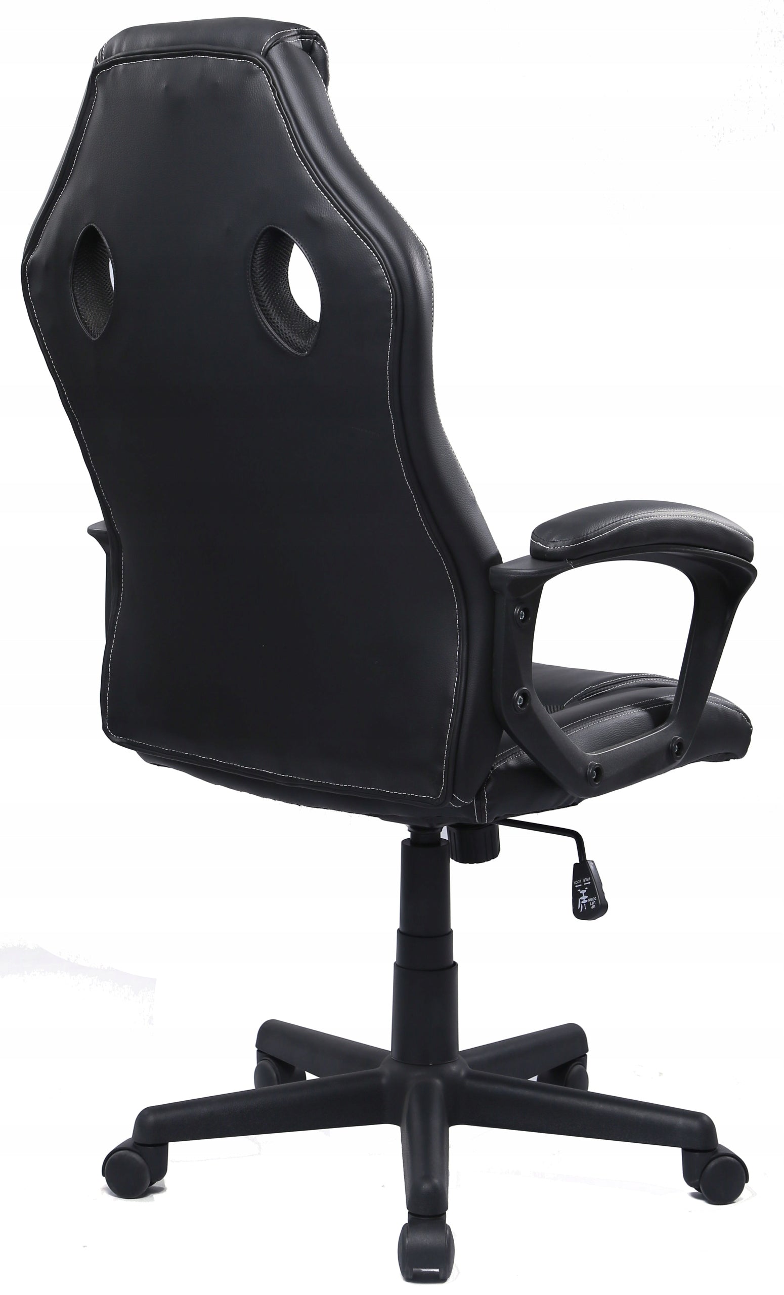 Computer SWIVEL Chair BUCKET Office Player Chair LEATHER + FABRIC Model EF10 CZARNY