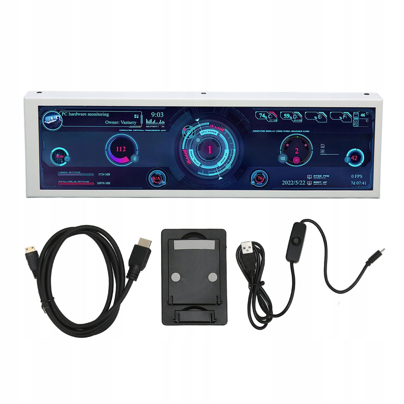 Computer Temperature Monitor 8,8 Inch IPS Theme Editor WF Model 6899MZRX