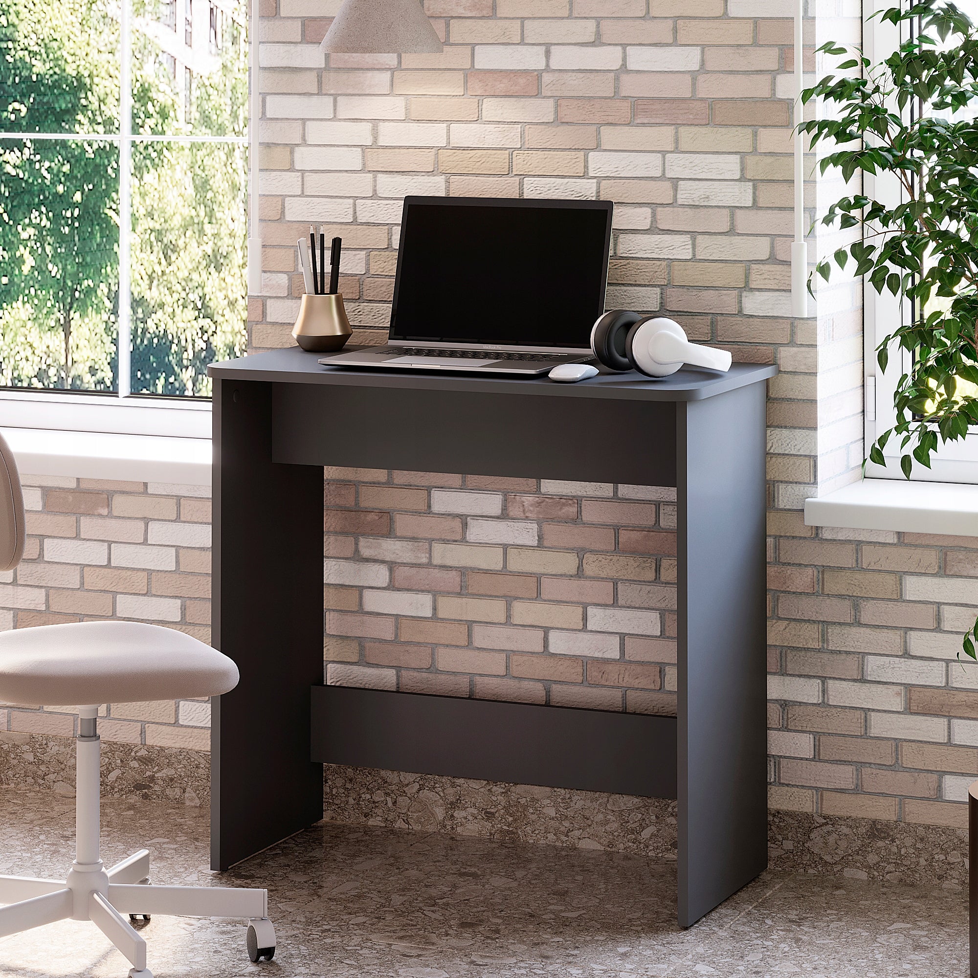 Computer desk small narrow anthracite 80 cm – KOMTO EAN (GTIN) 4745090672978