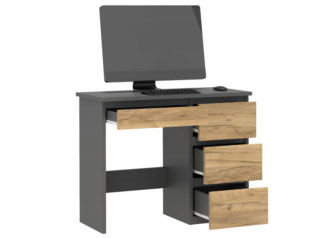 Computer desk with drawers Beta 3 ANTHRACITE - OAK CRAFT roomy comfortable EAN (GTIN) 5903855718203