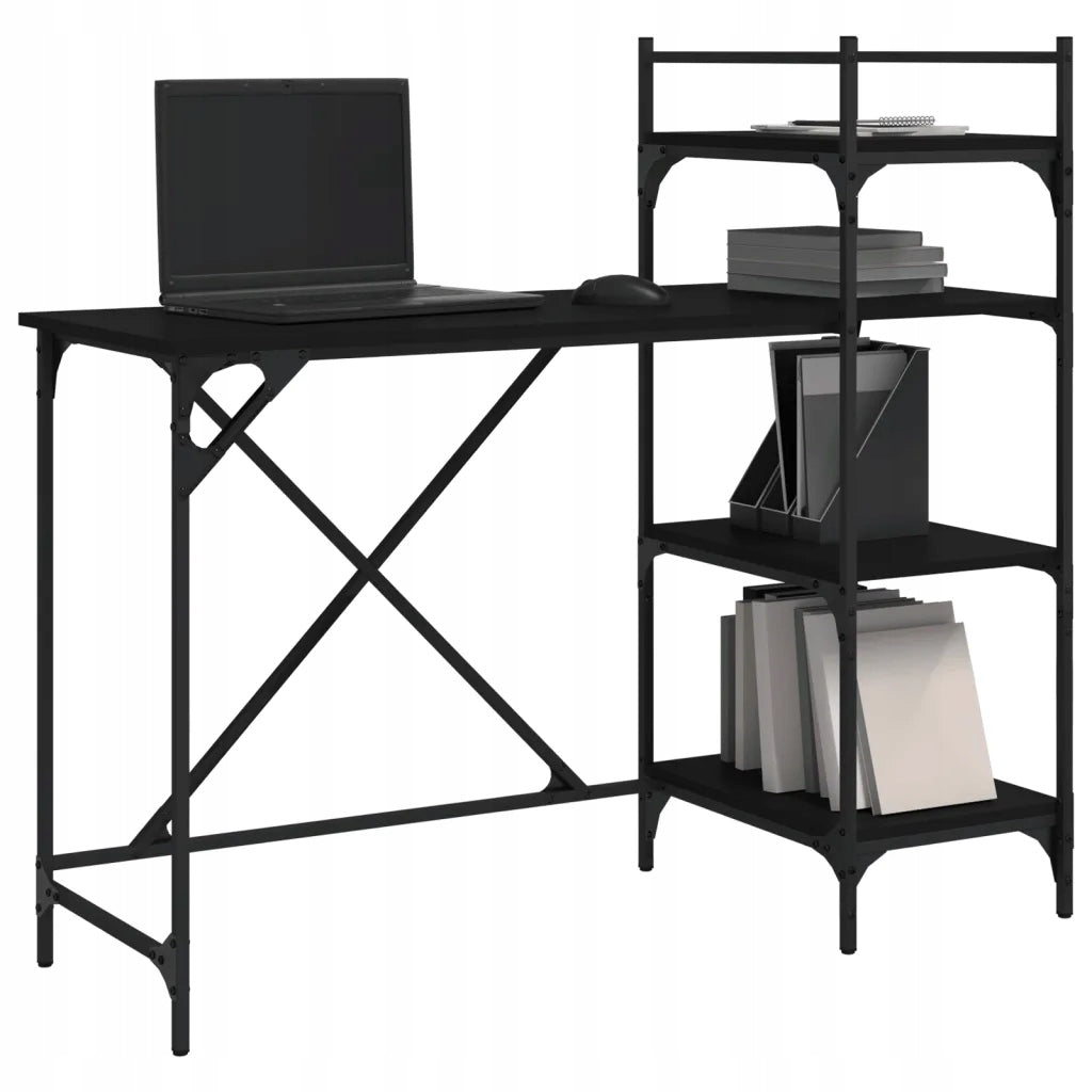 Computer desk with shelves, black, 120x47x109 Brand VidaXL