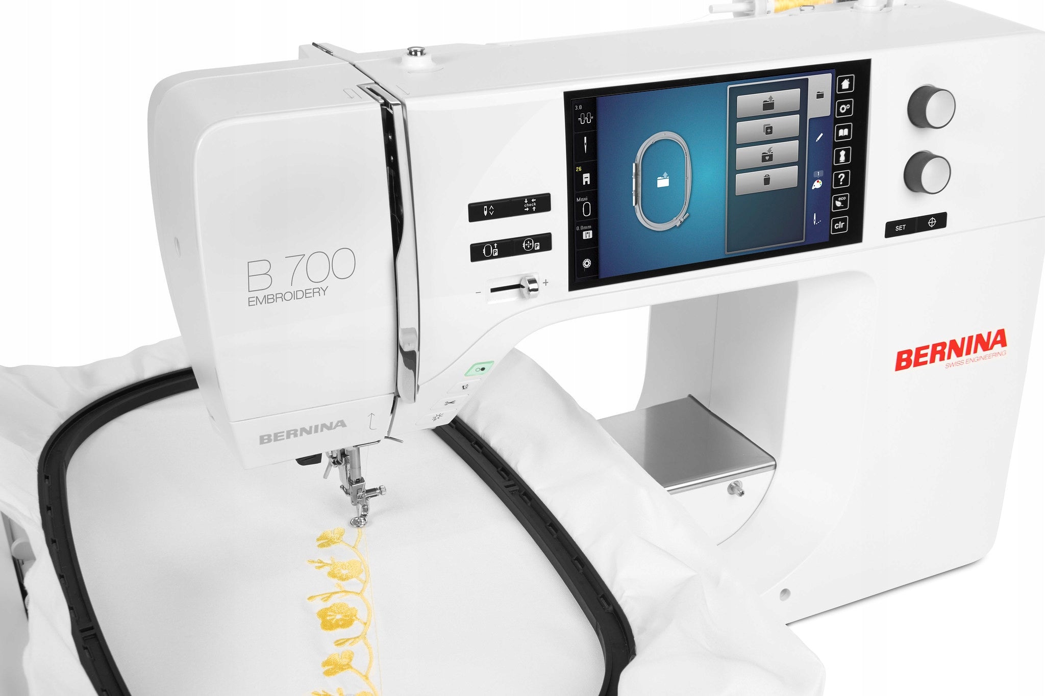 Computer embroidery machine BERNINA B700 - Embroidery 40x21cm, speed 1000 injections/min Dominant color white