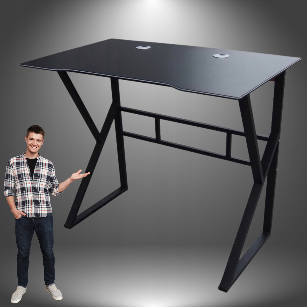 Computer ergonomic desk black, for adults and teenagers 100x60 EAN (GTIN) 5908453206589