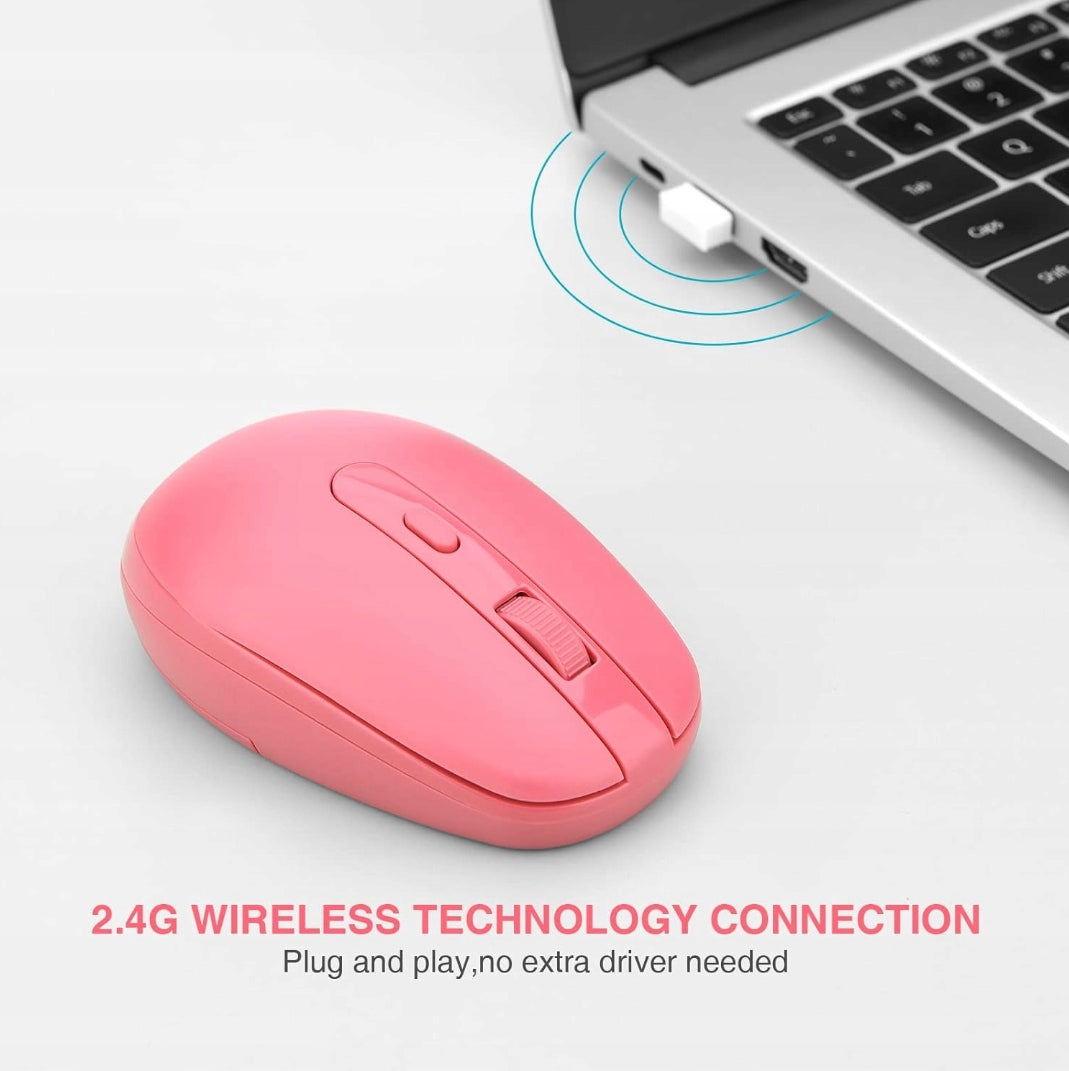 Computer mouse wireless mouse Rii pink pastel bluetooth quiet Manufacturer code x