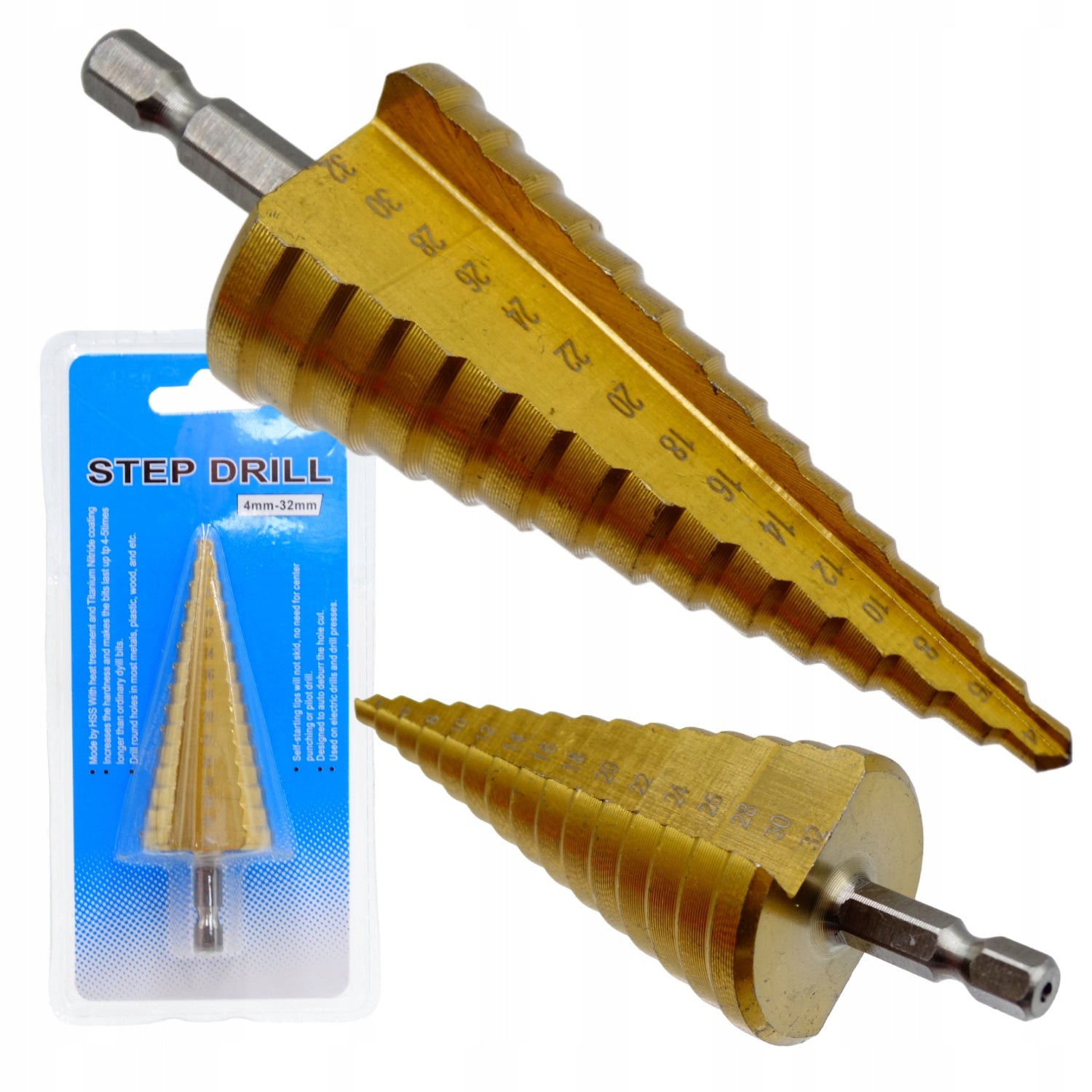 Cone Conical Drill Bit 4-32 Reamer Handle Hex 1/4' 2817