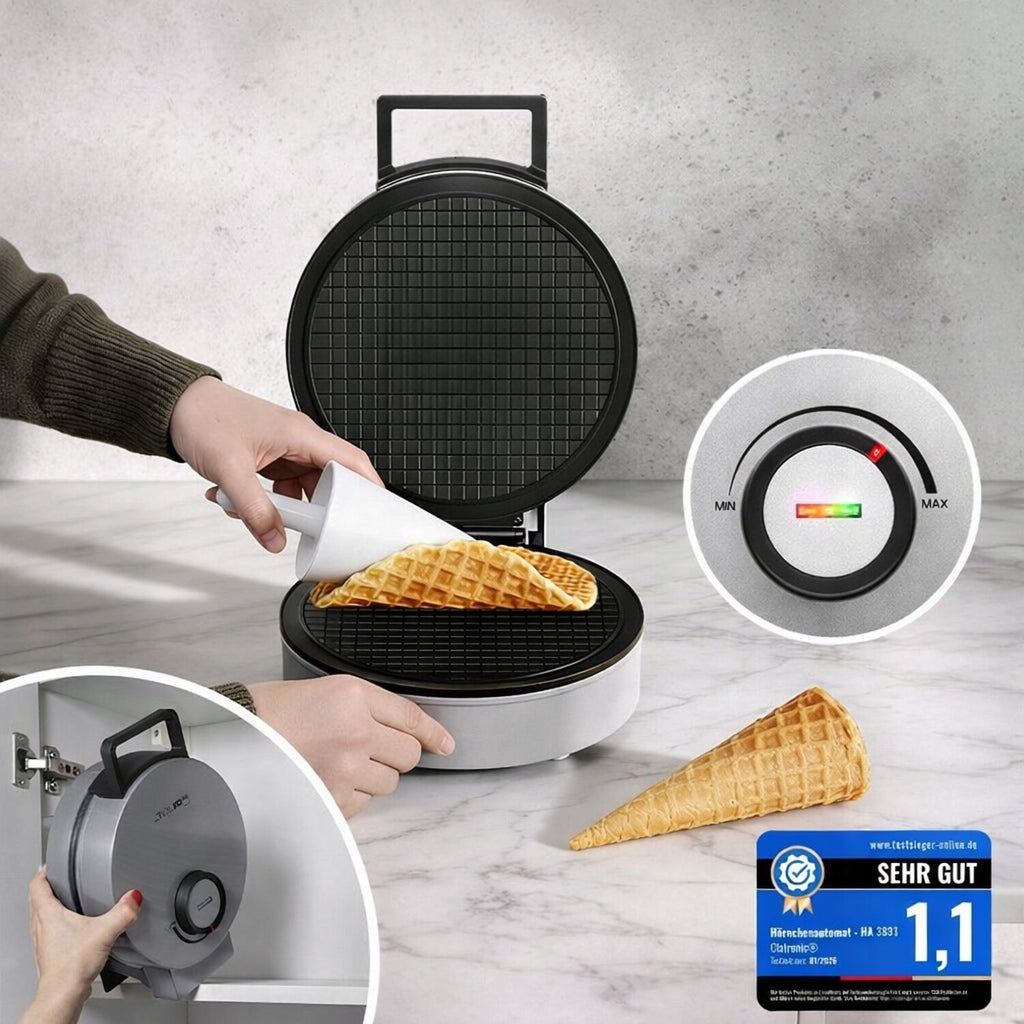 Cone wafer Clatronic 1200W wafer maker ice cream cones Ø20 cm Sandwich shape other