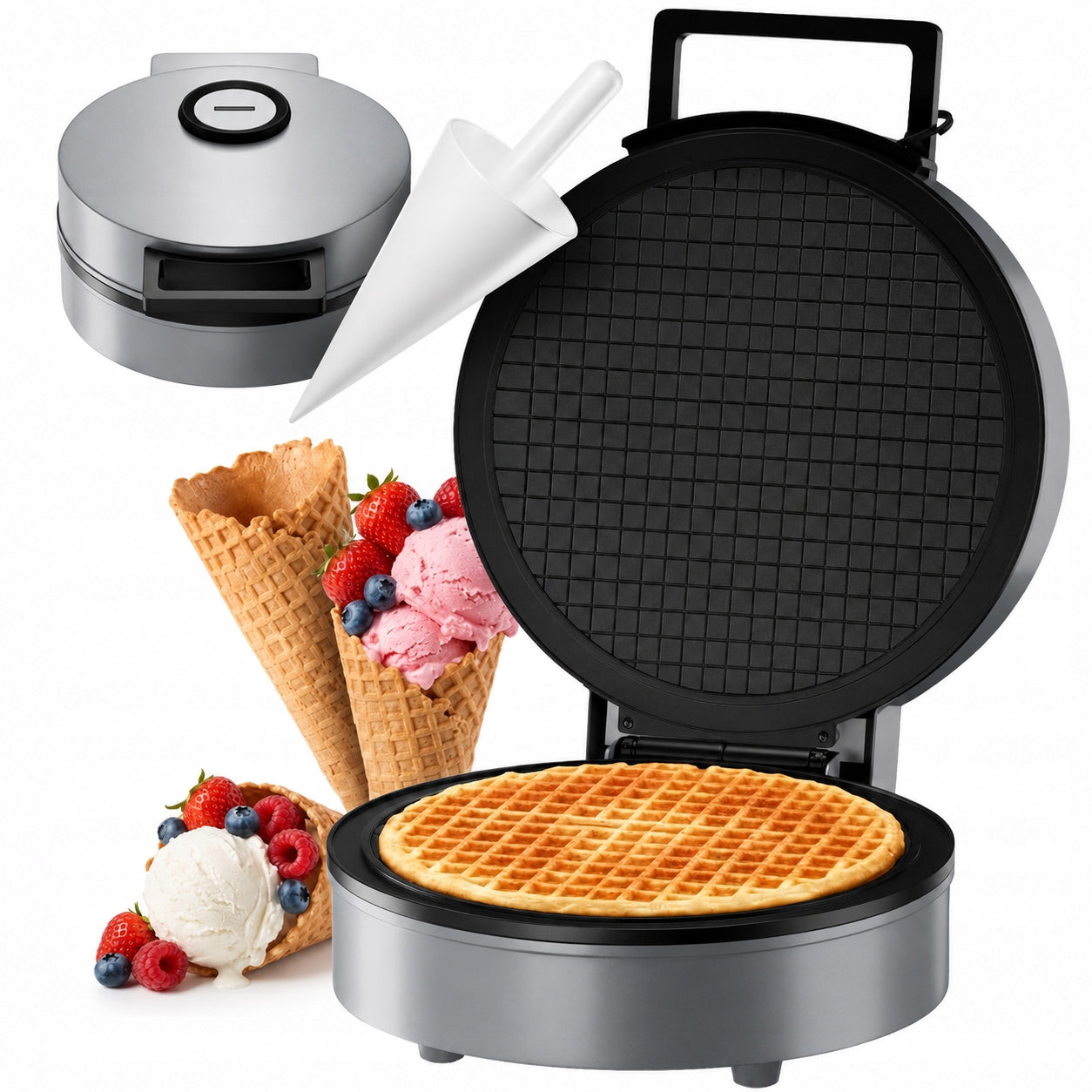 Cone wafer Clatronic 1200W wafer maker ice cream cones Ø20 cm