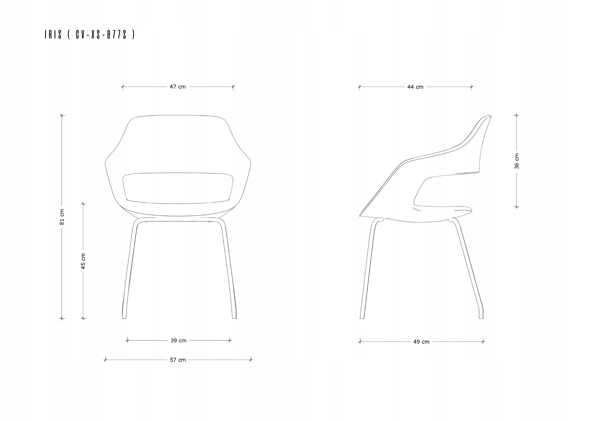 Conference chair Iris black genuine leather auditorium office Manufacturer code CV-XS-077S