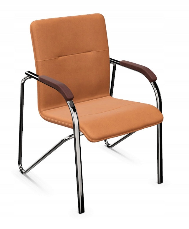 Conference chair SAMBA chrome V49 light brown + 1,023 rosewood Brand Nowy Styl