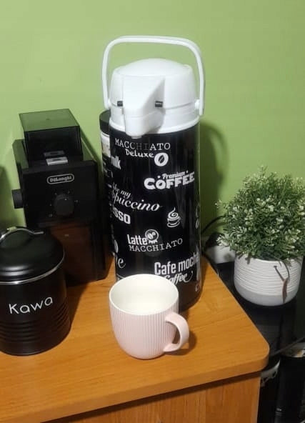 Conference thermos with glass pump 1,9 l black Brand Axentia