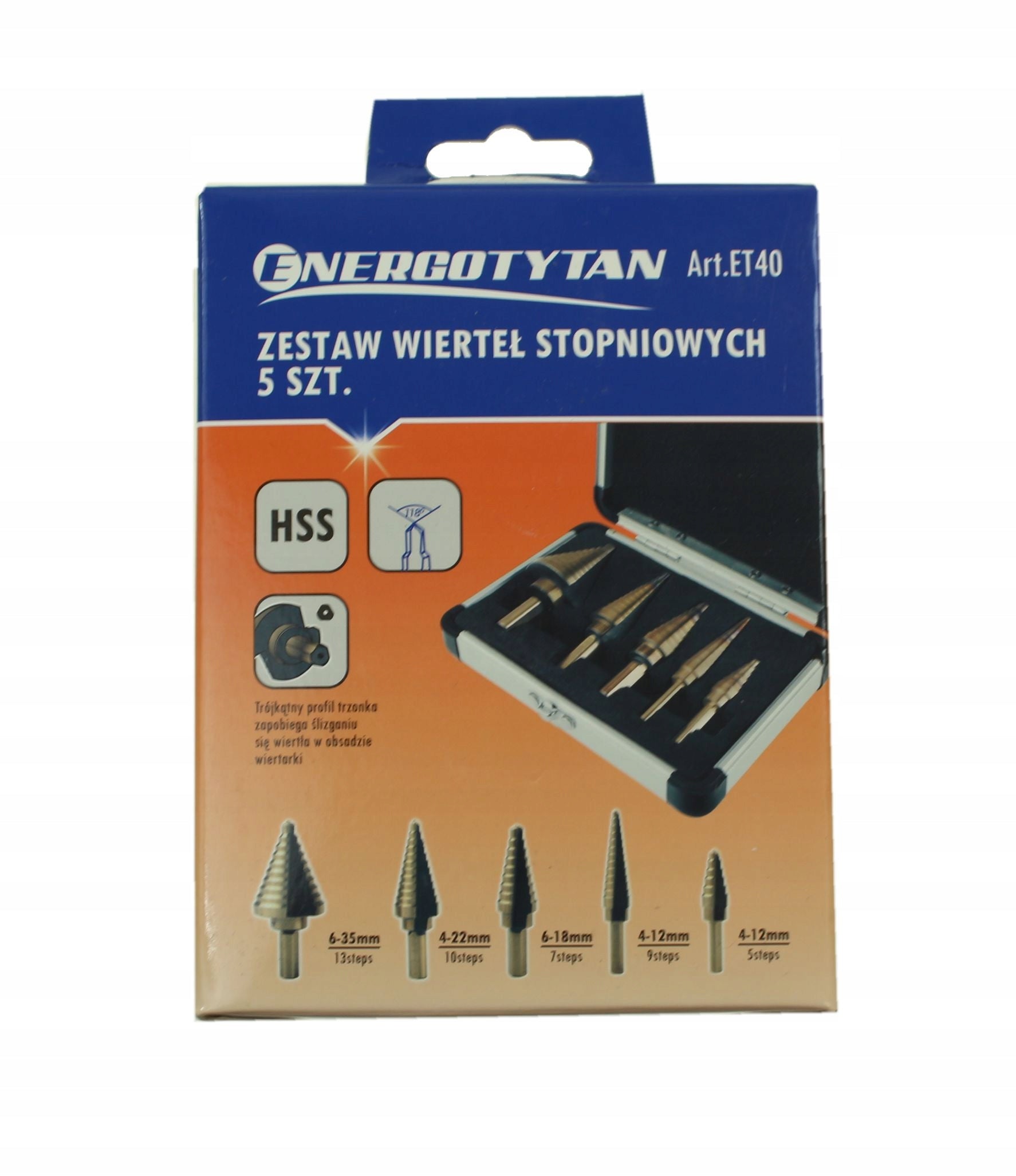 Conical drill bit set 4-35mm / step drill bit ENERGOTYTAN ET40 Manufacturer code ET40