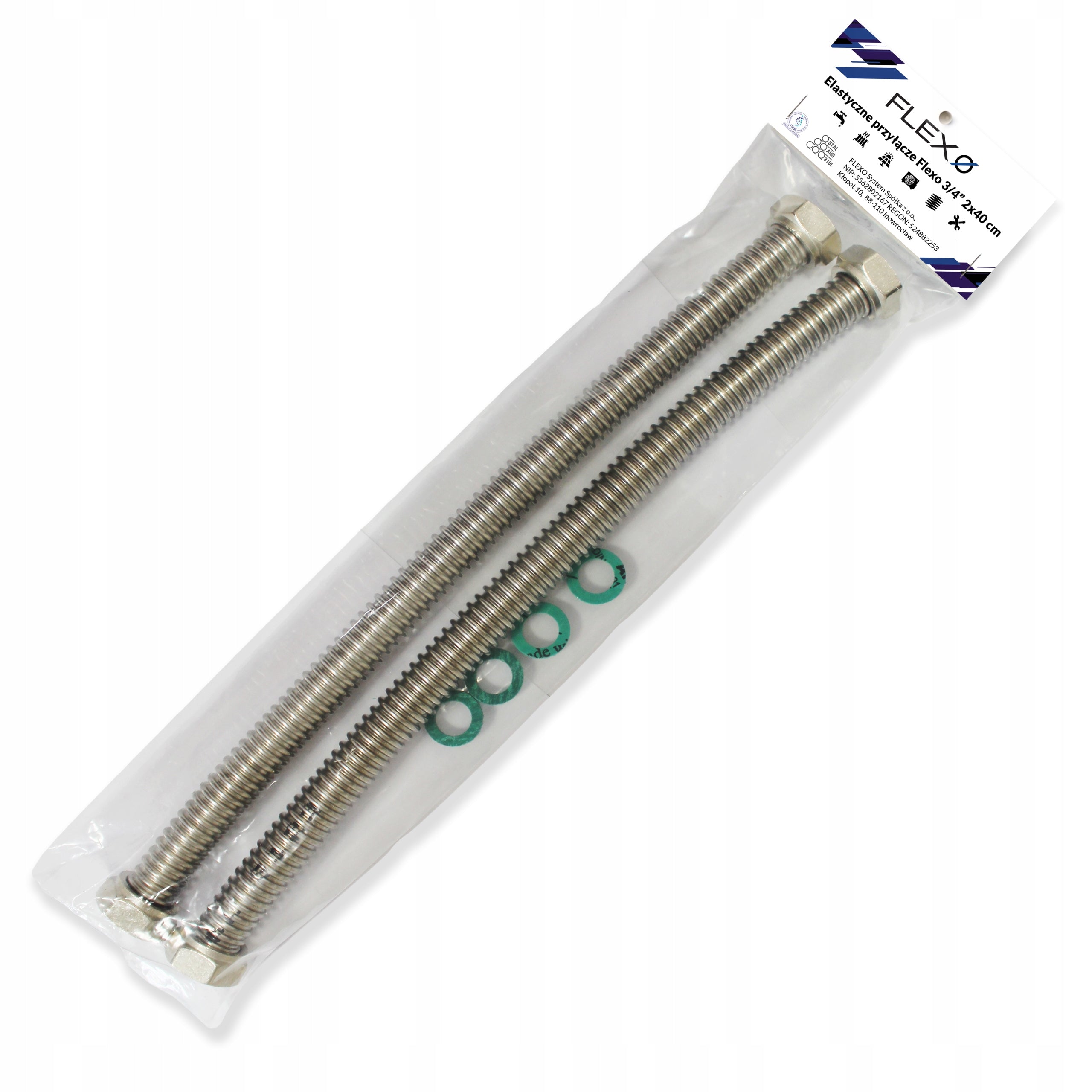 Connection hoses 1 inch for water softener, 2 pcs. 40 cm Flexo