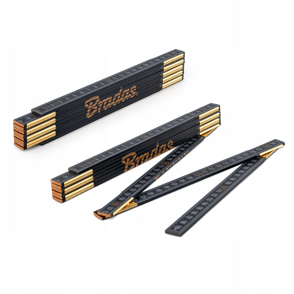 Construction Folding Measure WOODEN BLACK 2m Meter Measure DIY-MFW21BK/S Packaging status original