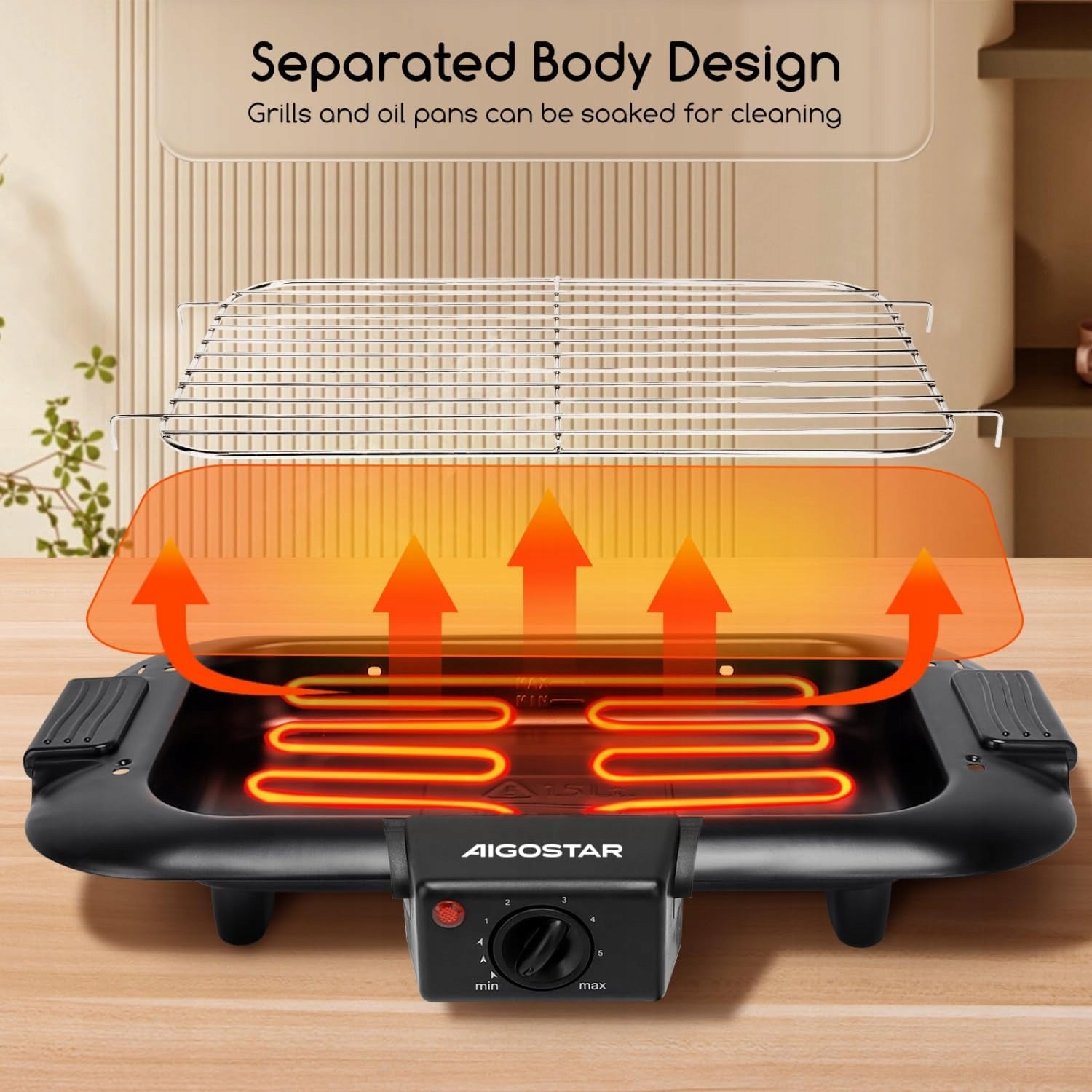 Contact electric grill Aigostar 2000W black Manufacturer code Bezdymny Grill Elektryczny 2000W