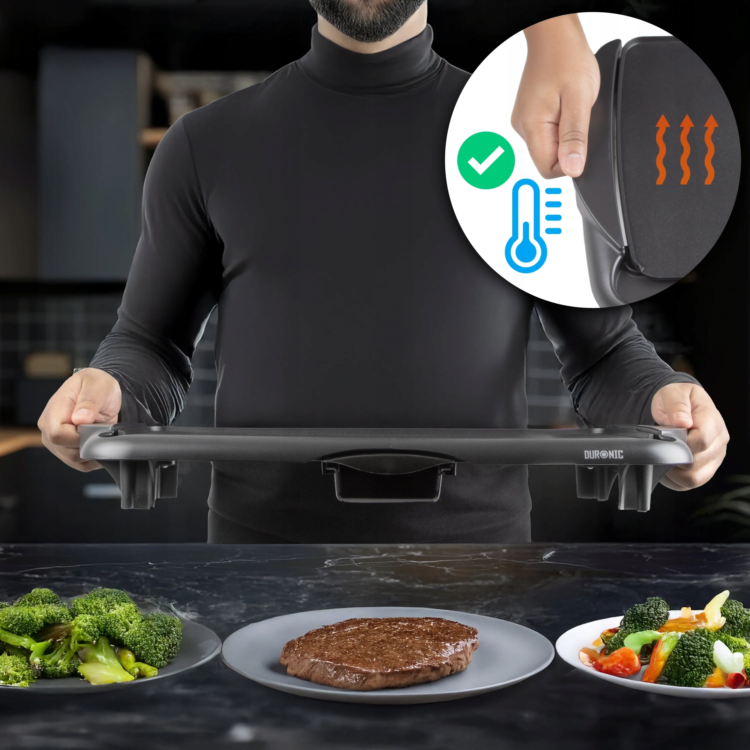 Contact electric grill Duronic GP20 black 2000 W Packaging status original