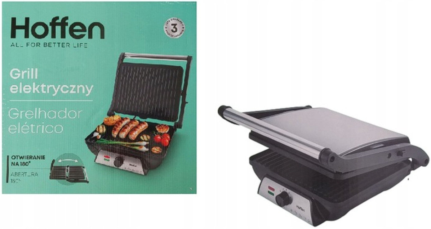 Contact electric grill Hoffen 2000 W opening 180 degrees