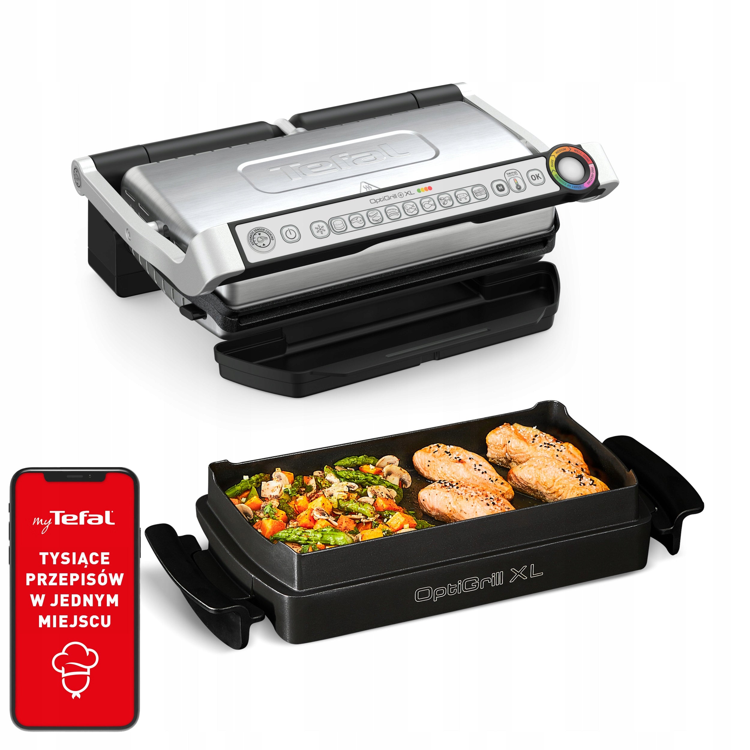Contact electric grill Tefal Optigrill+ XL GC724D12 2000 W Power rating 2000 W