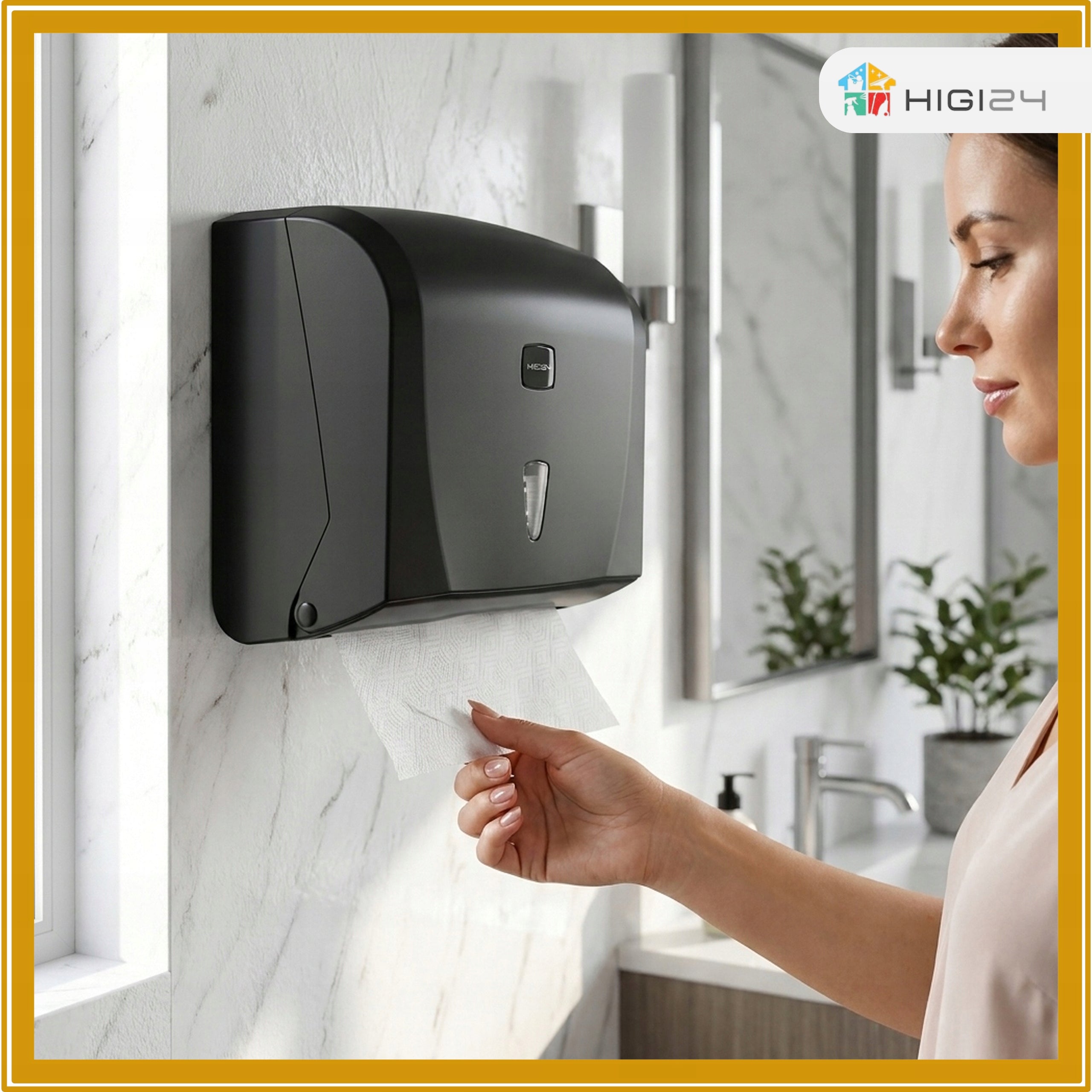 Container Dispenser Paper Towels ZZ Black Wall Mounted PZH CERTIFICATE Packaging status original