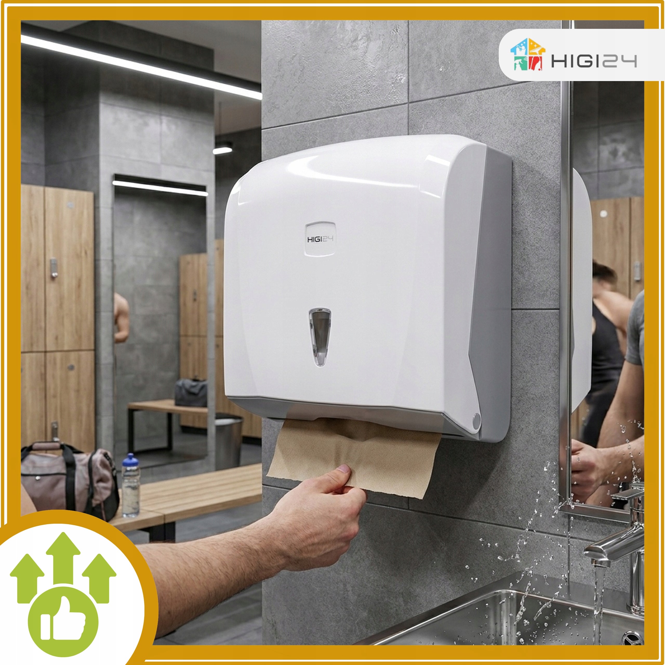 Container Dispenser Paper Towels ZZ White Wall Mounted PZH CERTIFICATE Brand HIGI24
