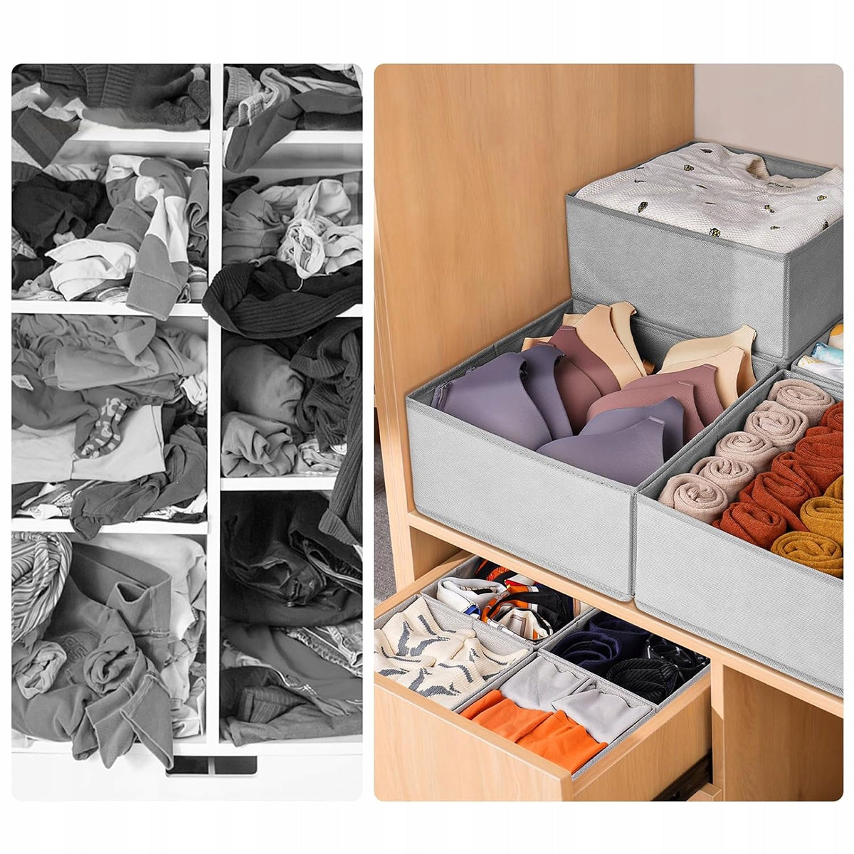 Container box clothes organizer toys SET OF 12 pieces GREY Manufacturer code 4006743739791