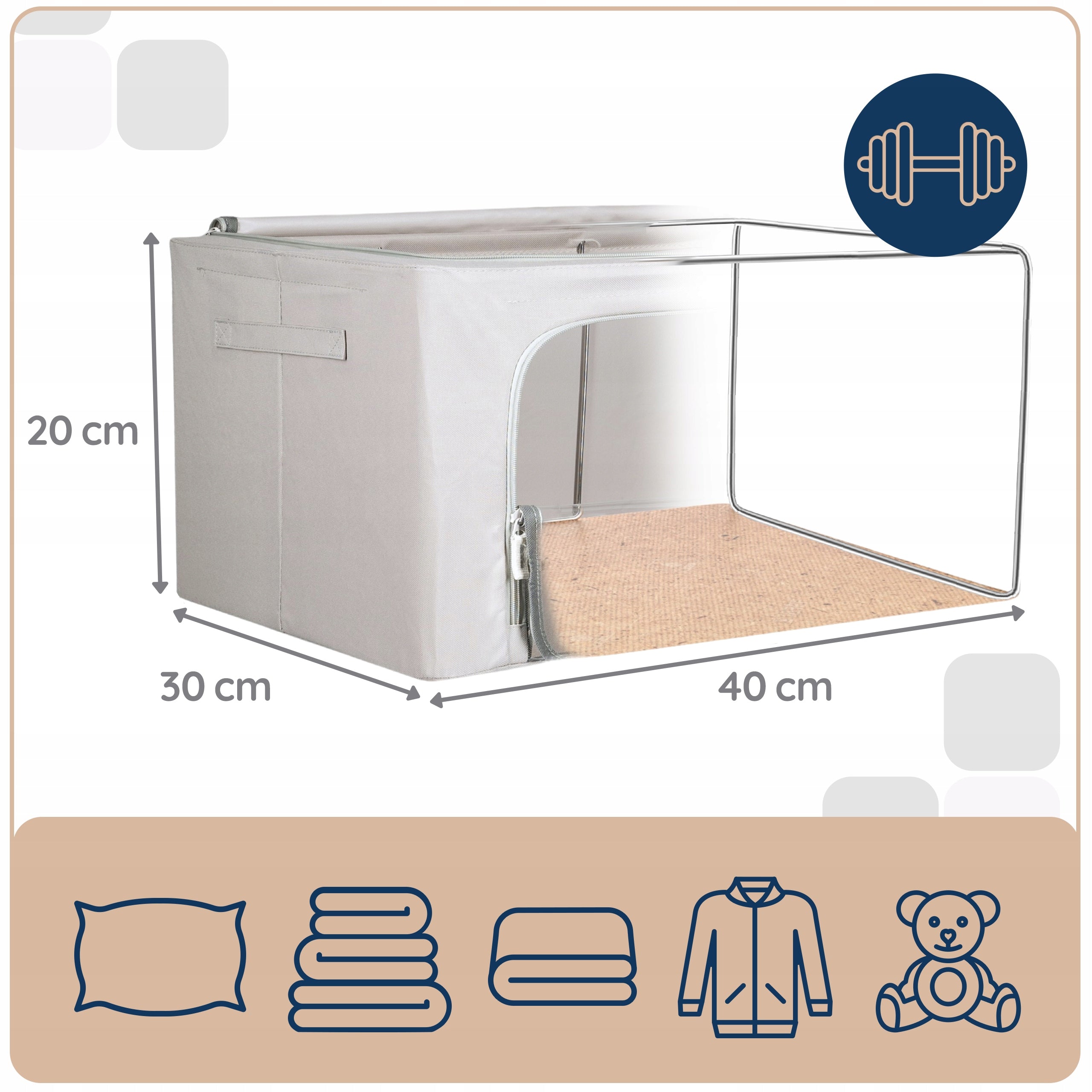 Container organizer bag box for clothes bedding with lid for wardrobes 24L x2 Manufacturer code 703791903924