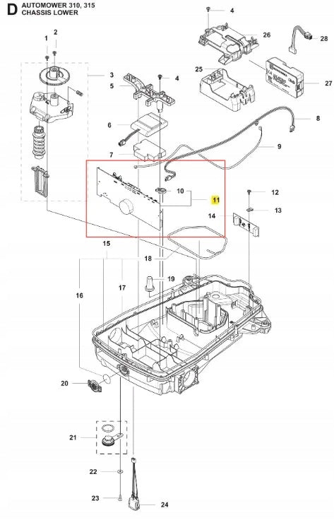 Control board for robotic mower AUTOMOWER 315 Husqvarna Manufacturer code 592851601
