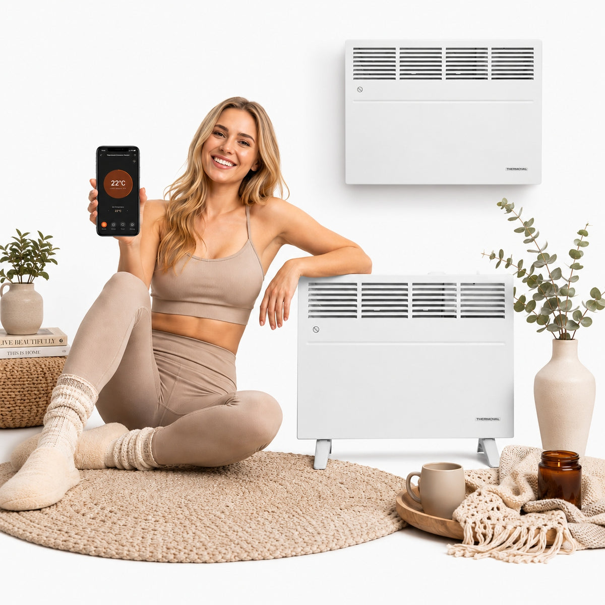 Convector Heater Bathroom Feet 1000W WiFi Smart IP24 ECO model 2026