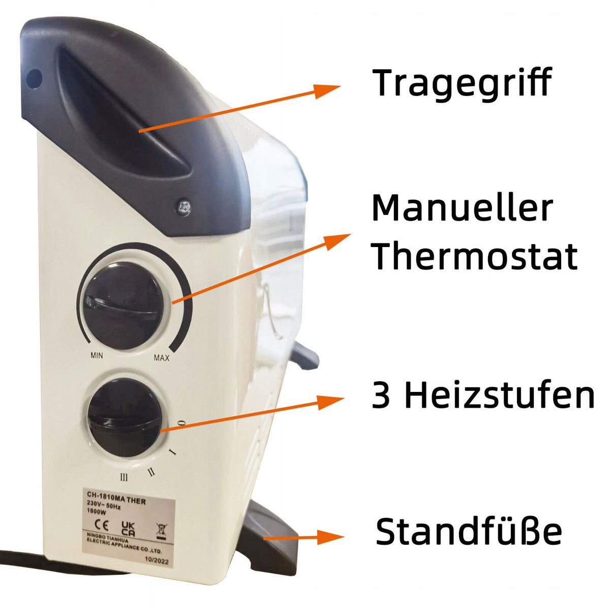 Convector heater 1800 W white Manufacturer code 6932171210411