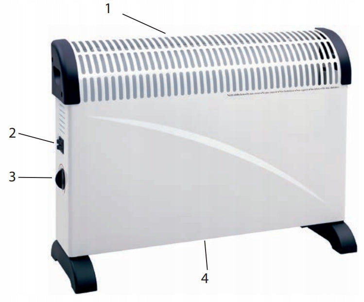 Convector heater ECG 2000 W white Heating power 2000 W