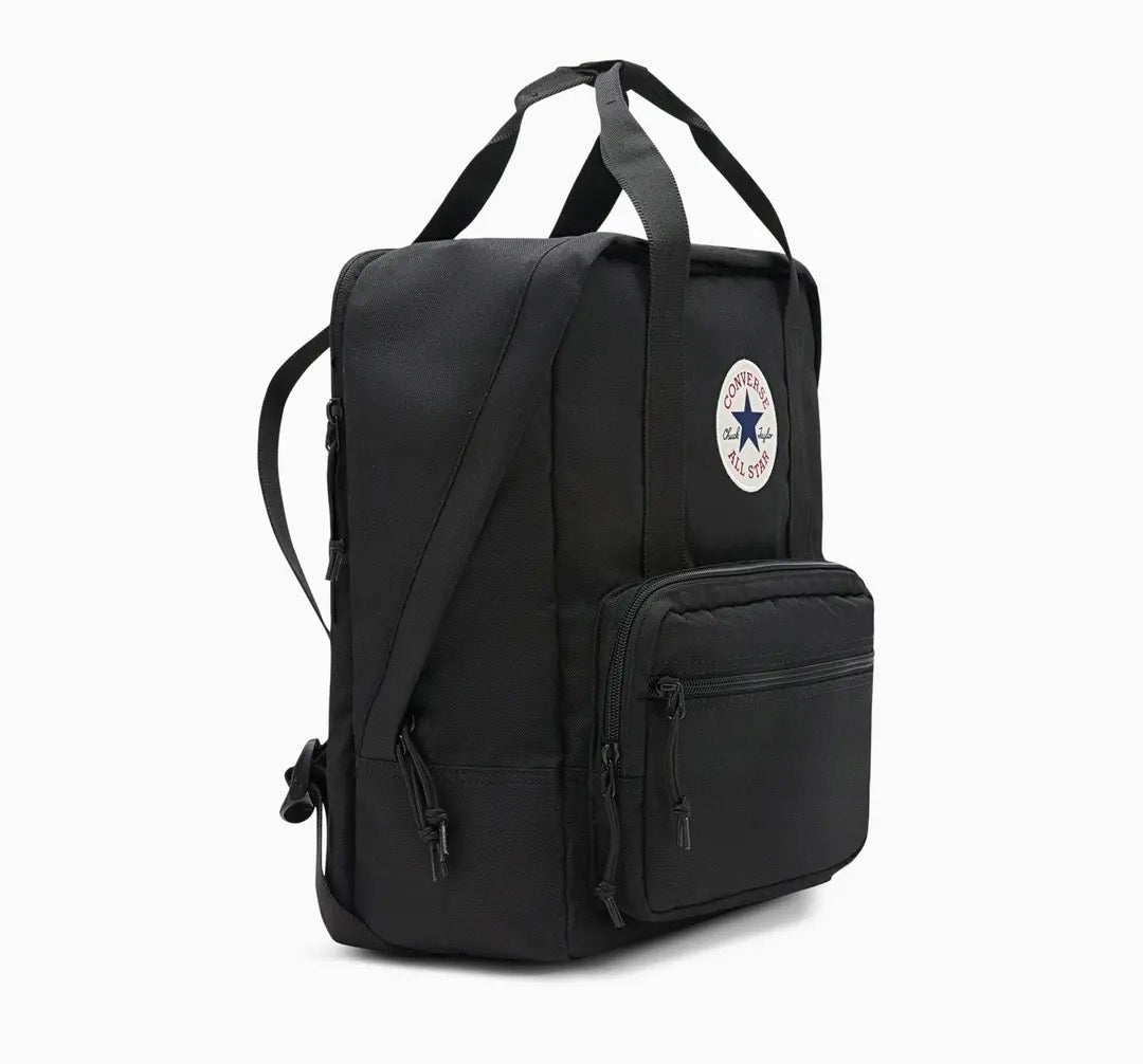 Converse SMALL SQUARE Black Youth Sports School Backpack Lightweight 15L